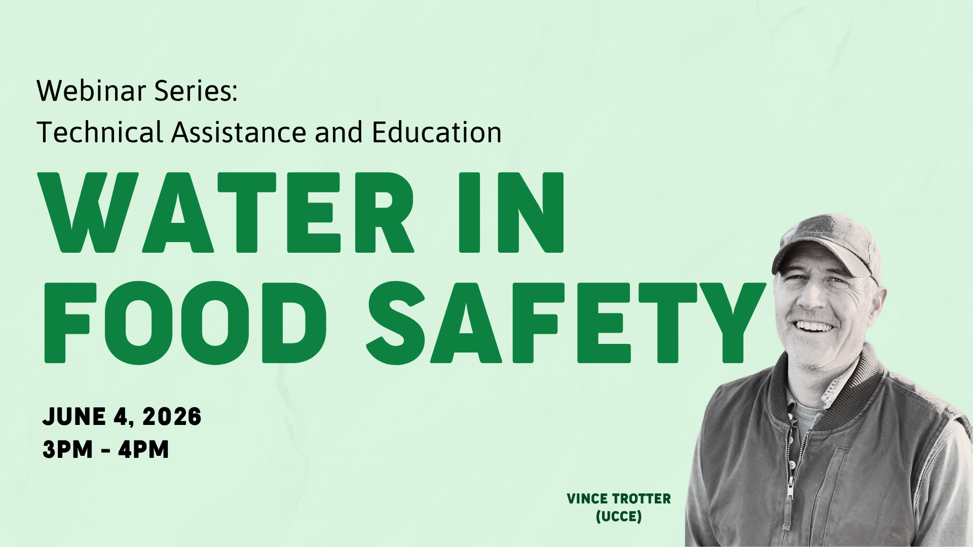 Food Safety Webinar: Water for Irrigation and Produce Washing