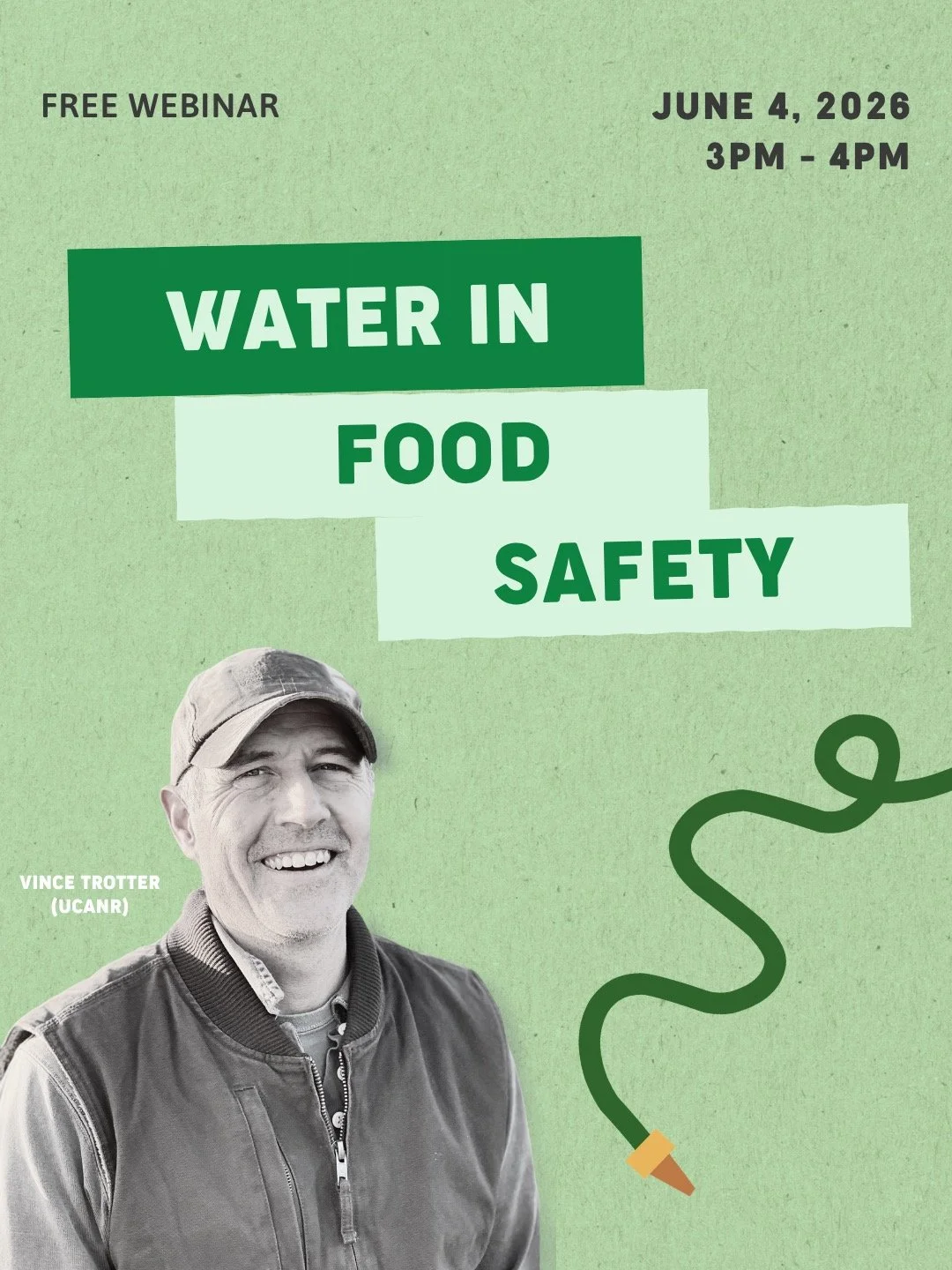 It's true, water in food safety is extremely important! Register for this FREE webinar for a discussion about the two main kinds of water on a produce farm and explore systems for maintaining food safety in both. The presentation will be followed by 