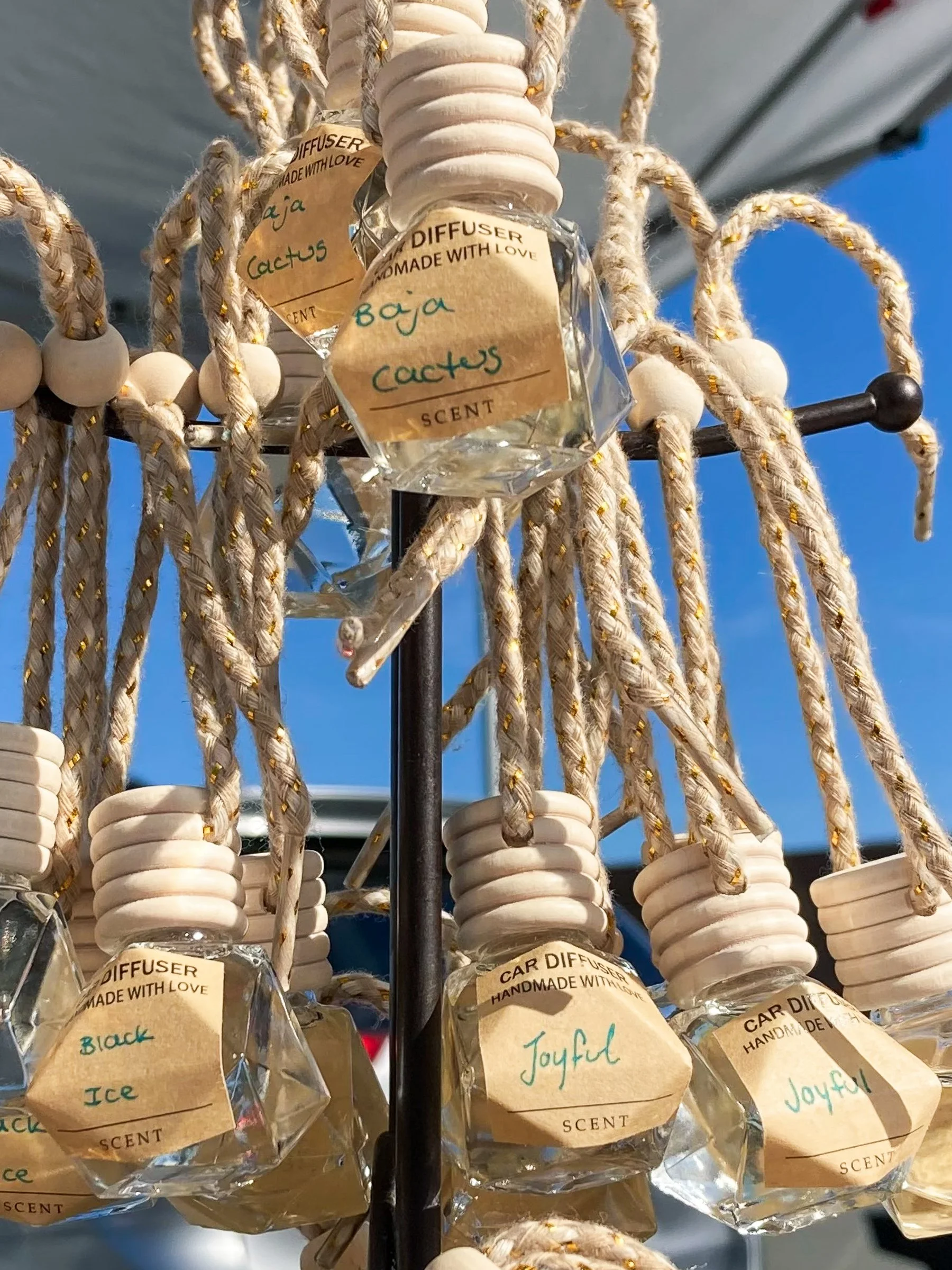 It's grad season! We took the tassel off of our review mirror years ago, but these diffusors are a fun grown-up alternative. Grab one from our new artisan Blossomberry Soap at our Newark Farmers Market, or one of her gorgeous soaps!