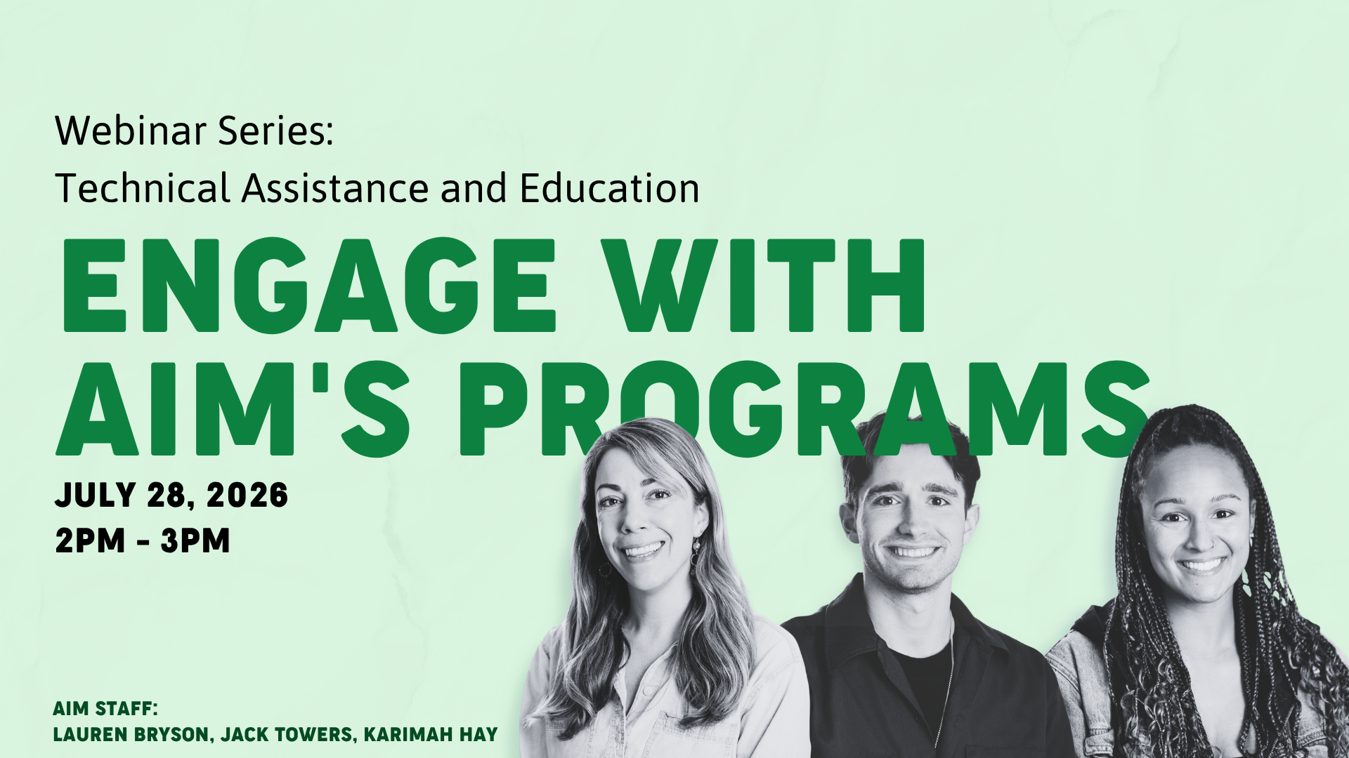 Webinar Series: Engage with AIM's Programs