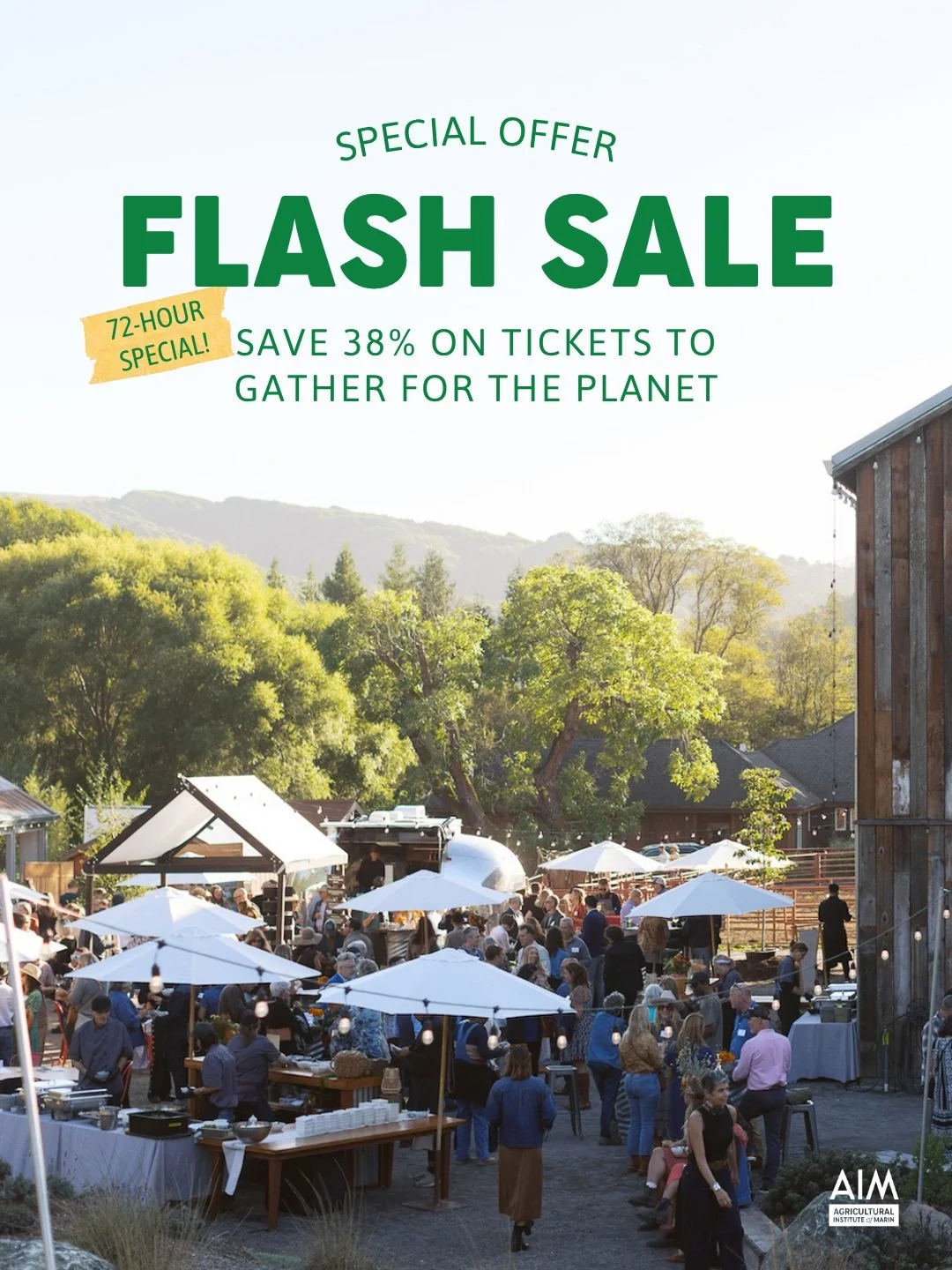Do not miss this deep discount on Gather for the Planet tickets. Admission includes drinks, a roaming feast, and the evening program. The menu is designed by powerhouse chefs @lauraandsayat featuring seasonal products from our farmers, ranchers, food