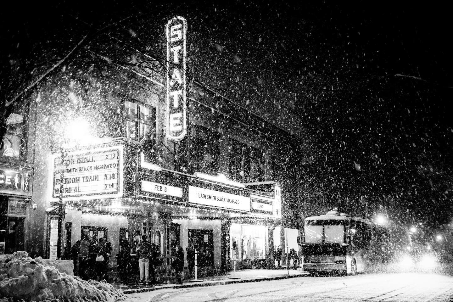 The marquee shines a bit brighter during a good snowstorm, don't you think? Bring it on winter!

Tonight, the marquee isn't shining, but with your help, it will! Help us brighten up cold @downtownithaca winter nights again by Saving Your Seat! Link I