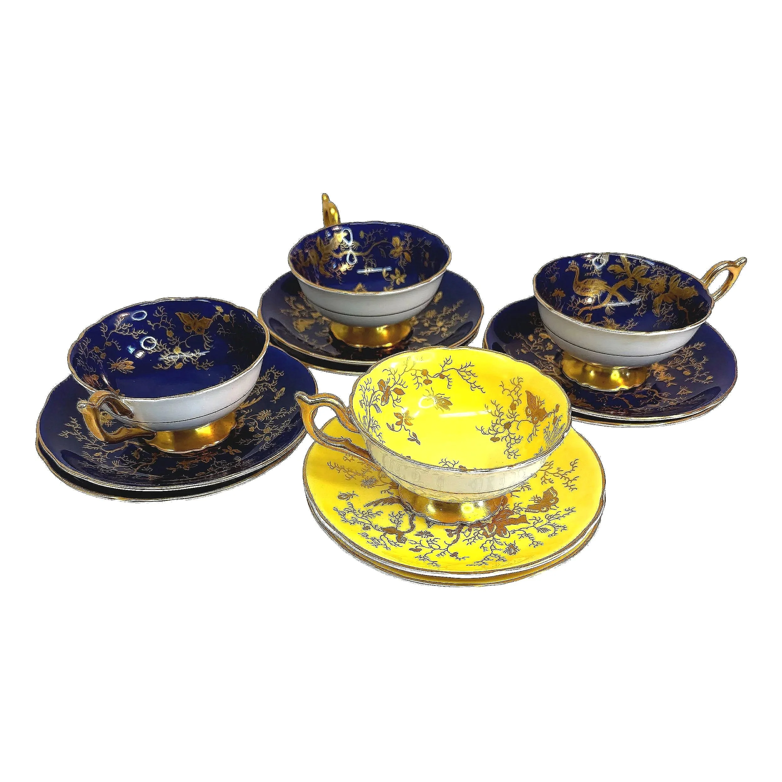 Coalport “Cairo” Bone China Teacup & Saucer Sets — Mercer Island