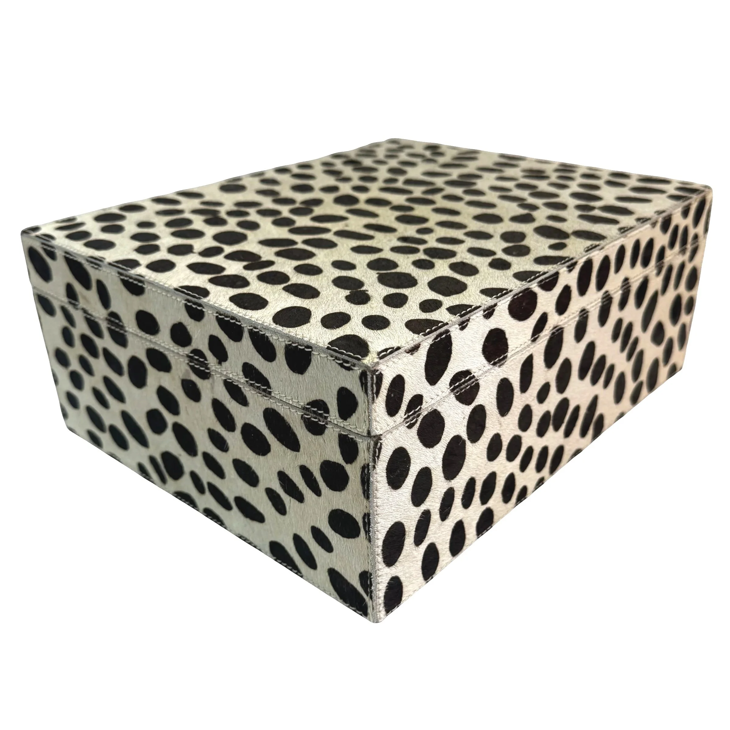 【オーダー】ハンドメイド蛇腹BOXその他…… Bryce Hair-On-Hide Decorative Storage Box, Large Dalmatian