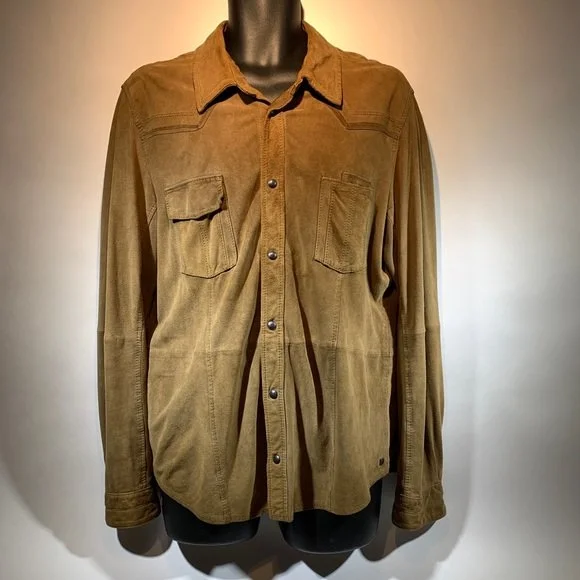 suede button up shirt