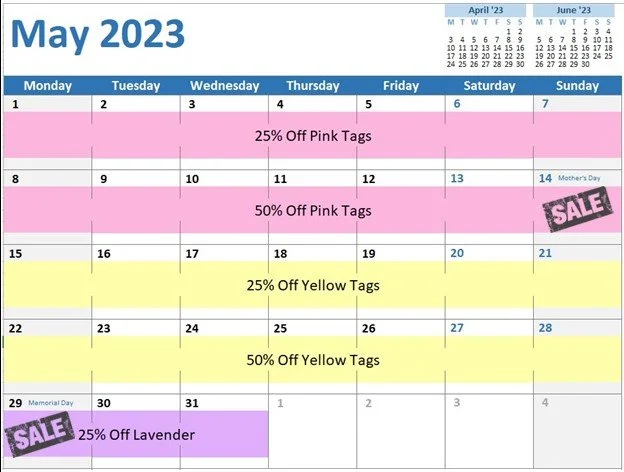 May's Daily Sales — Mercer Island Thrift Shop