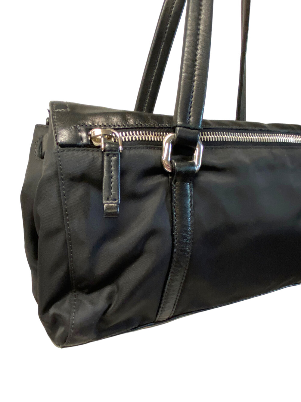 Prada Nylon & Leather Tote Bag in Black for Men