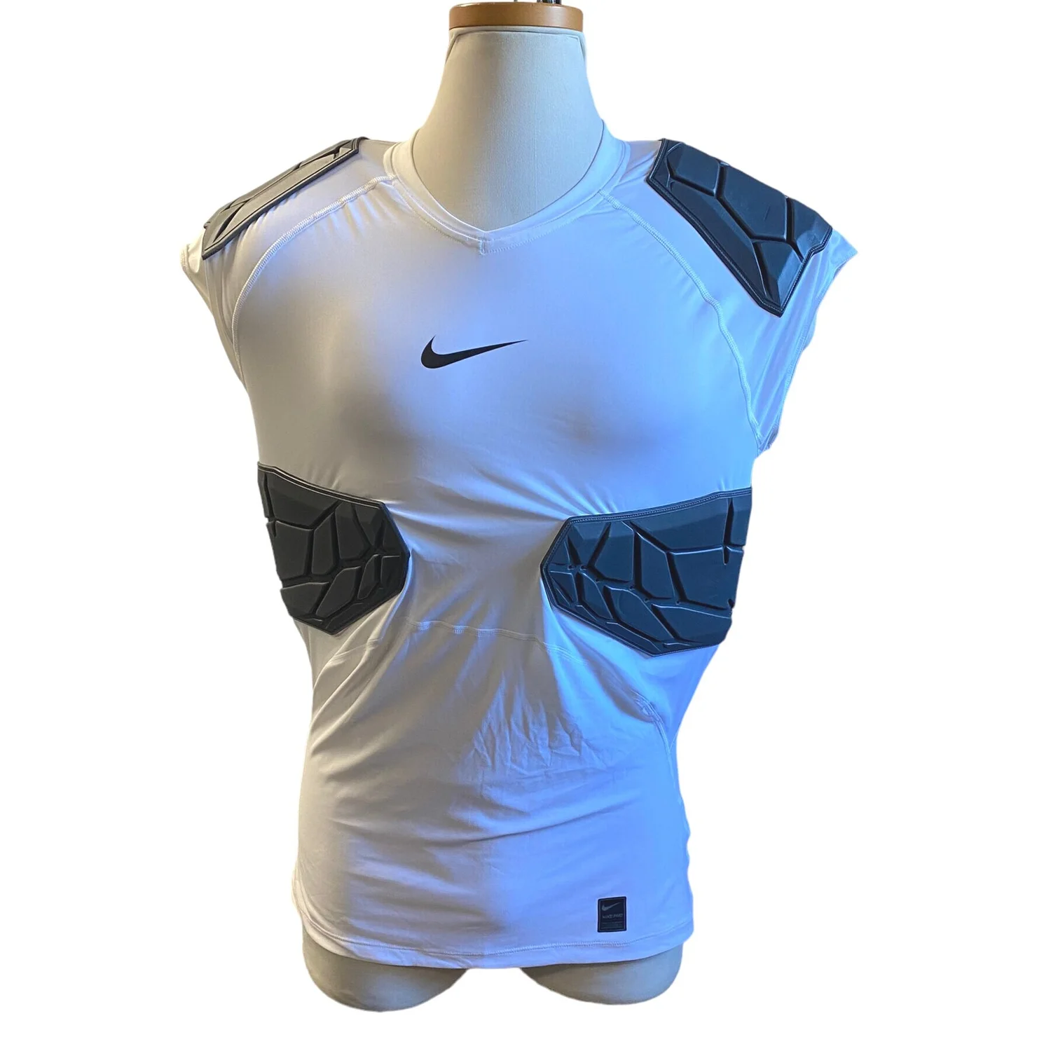 NIKE PRO combat COMPRESSION tank top L 2XL pads Hyperstrong Football White