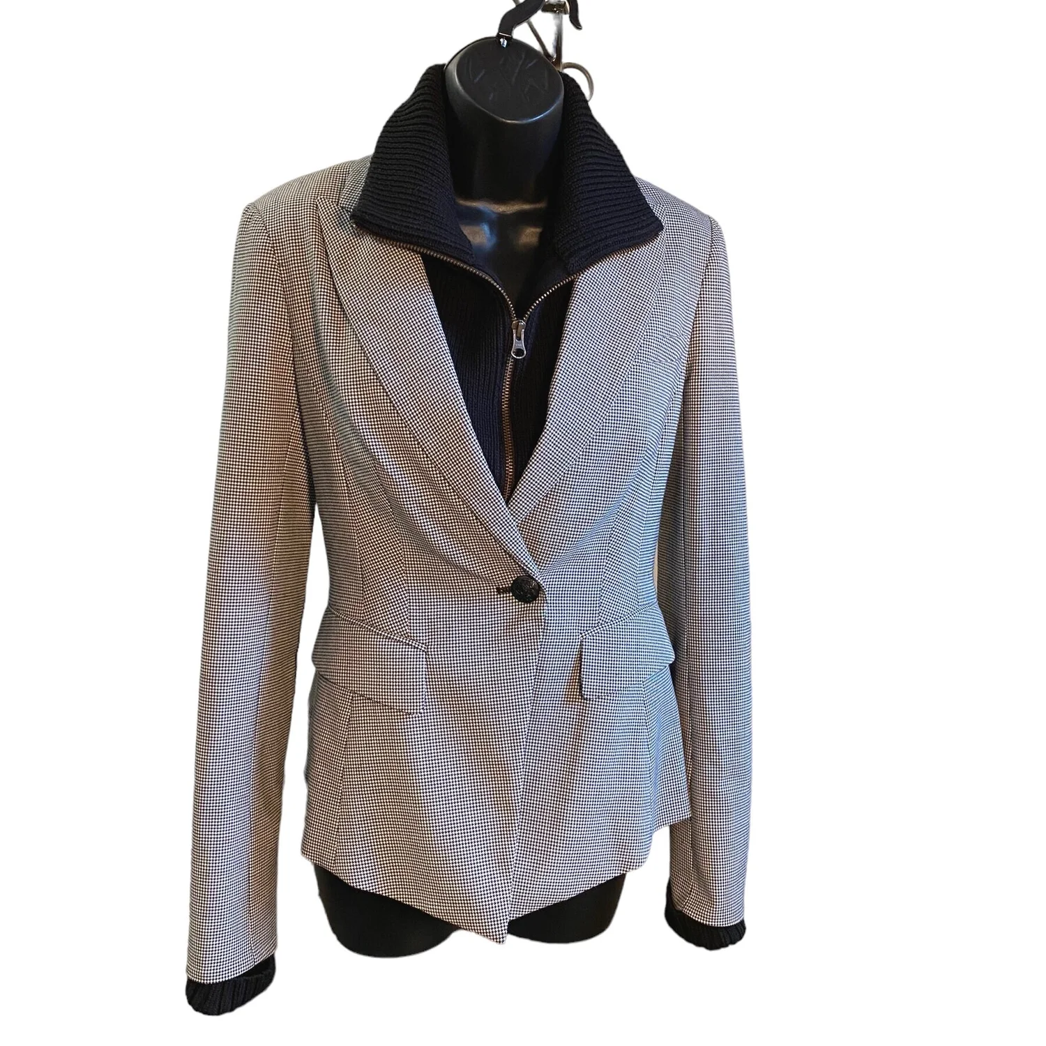 Veronica Beard Hounds Tooth Dickey Jacket Size 0 Mercer Island