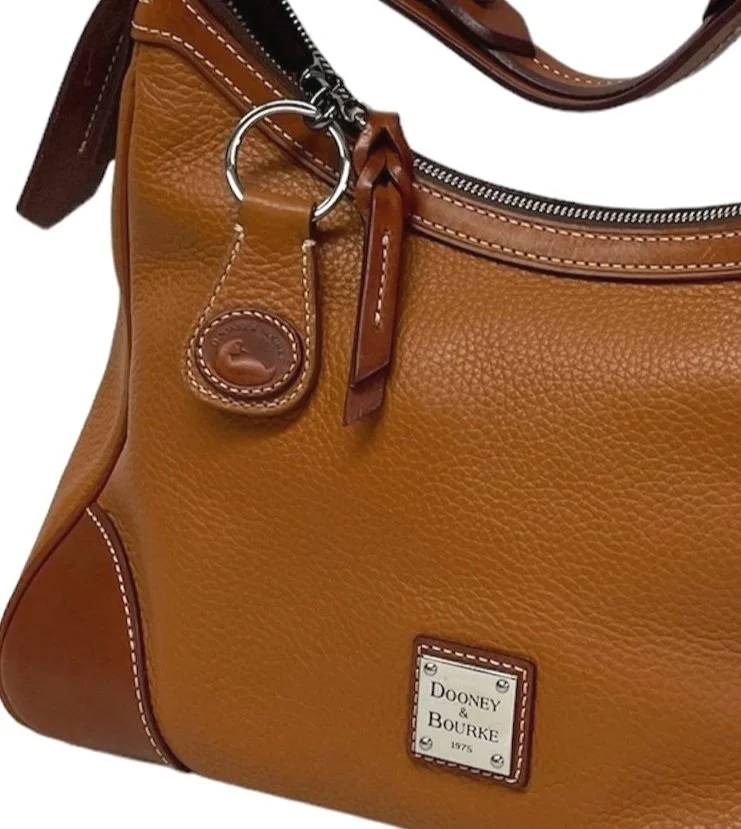 Dooney & Bourke Pebble Leather Harrison Hobo Bag, Orange — Mercer 
