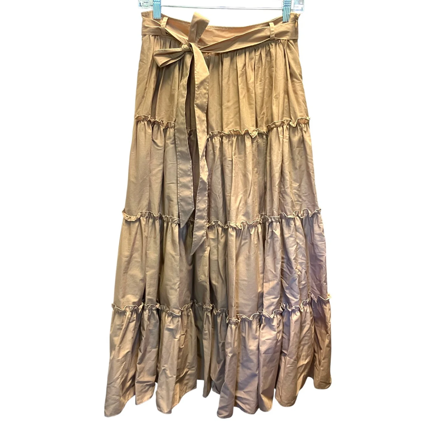 Cinq a Sept Jackie Tiered Elated Midi A Line Skirt, Sahara