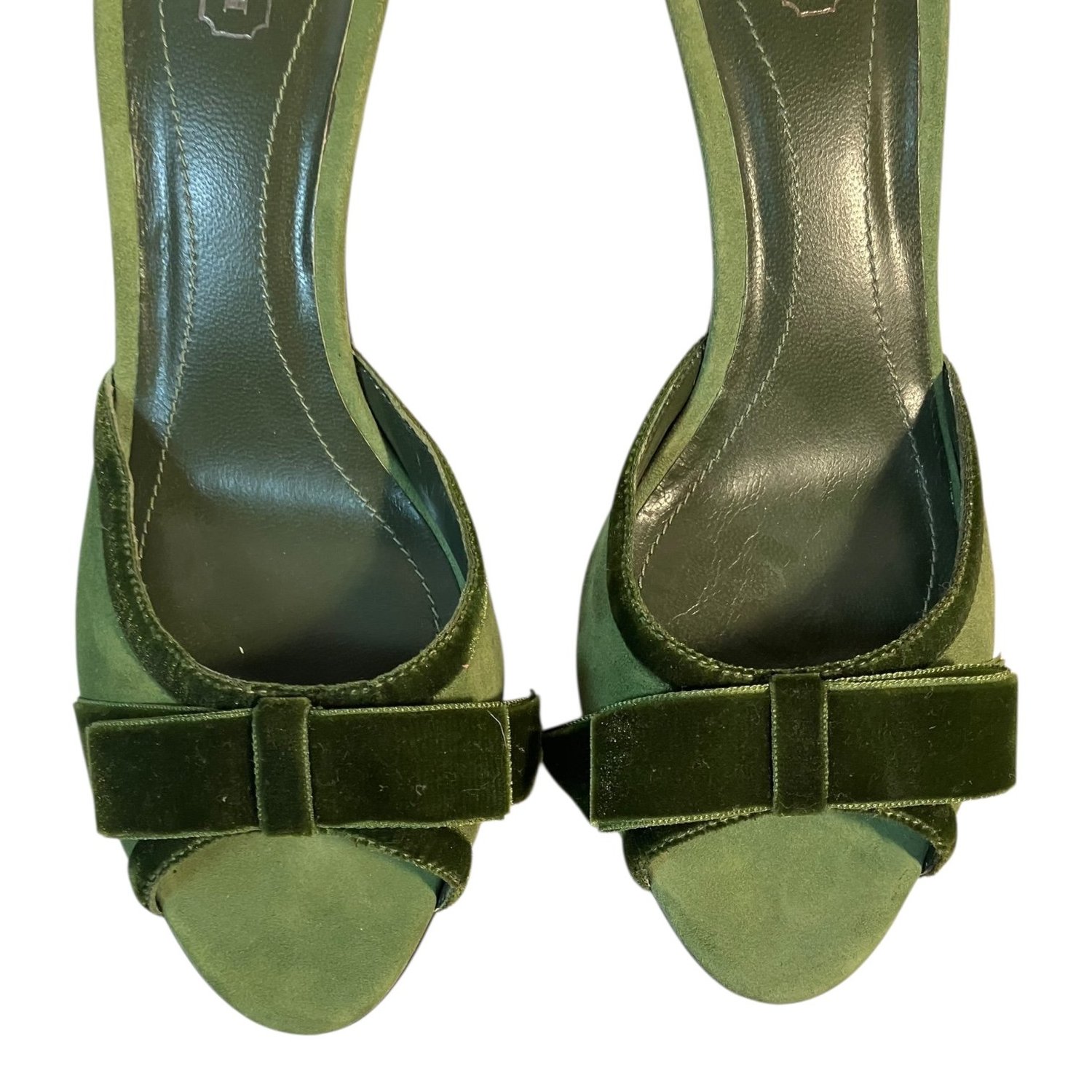 Coach Green Suede Kitten Heels, Size 9.5  Mercer Island Thrift Shop