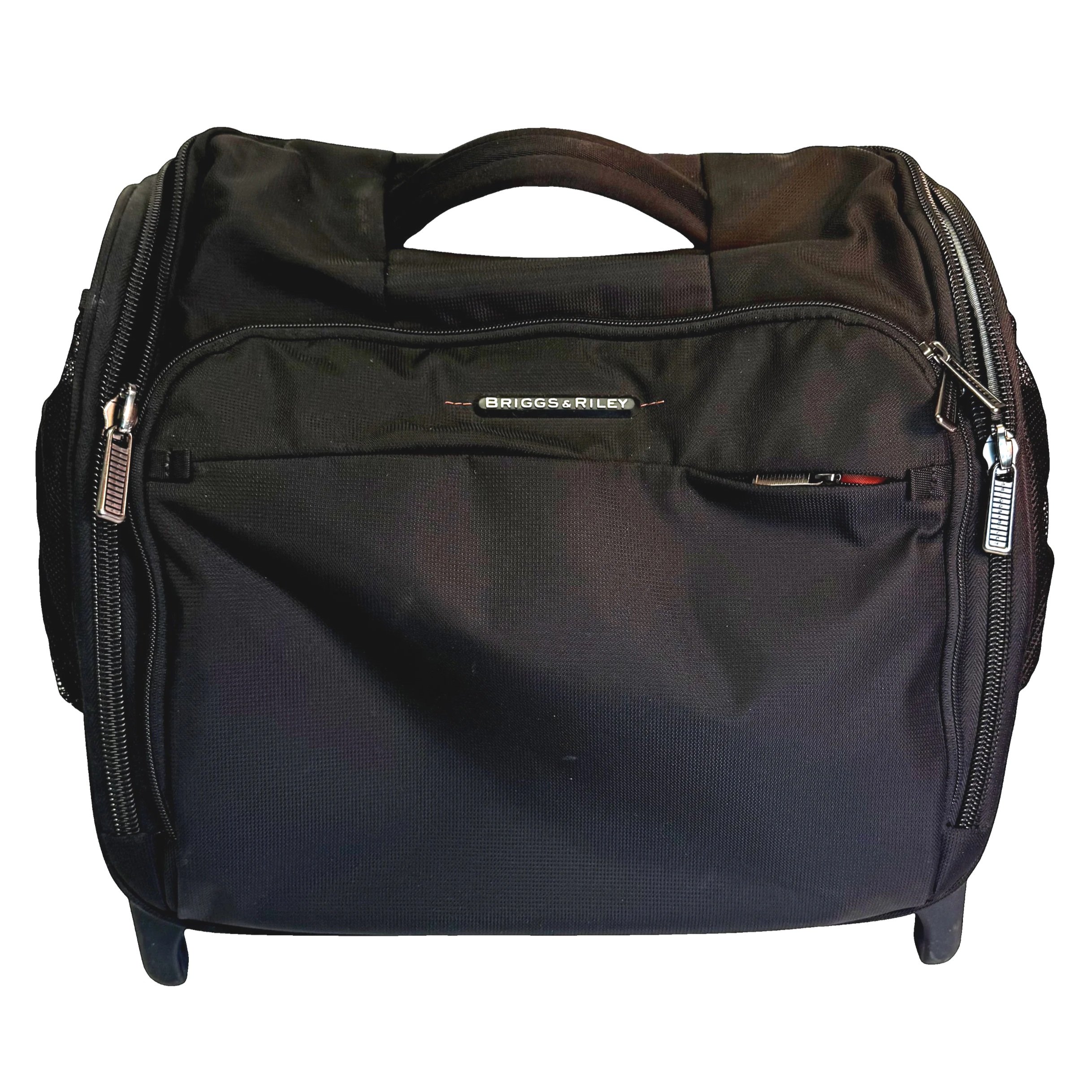TUMI Alpha Deluxe Carry-On Satchel – Black Ballistic Nylon