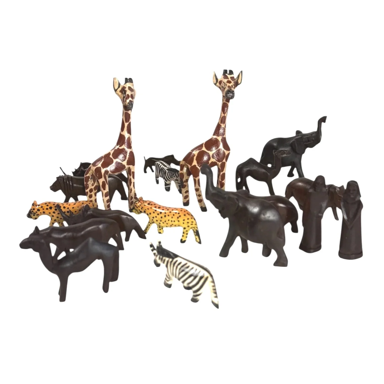 Vintage Hand-Carved Wooden Noah's Ark with Animals — Mercer Island