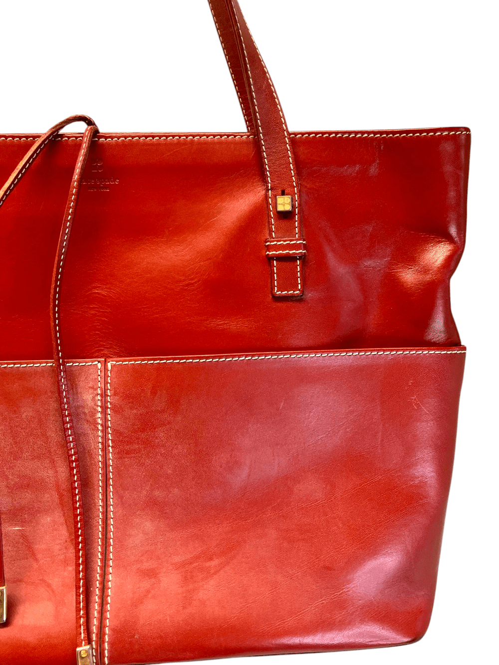 Vintage Kate Spade Red Leather Tote Bag — Mercer Island Thrift Shop