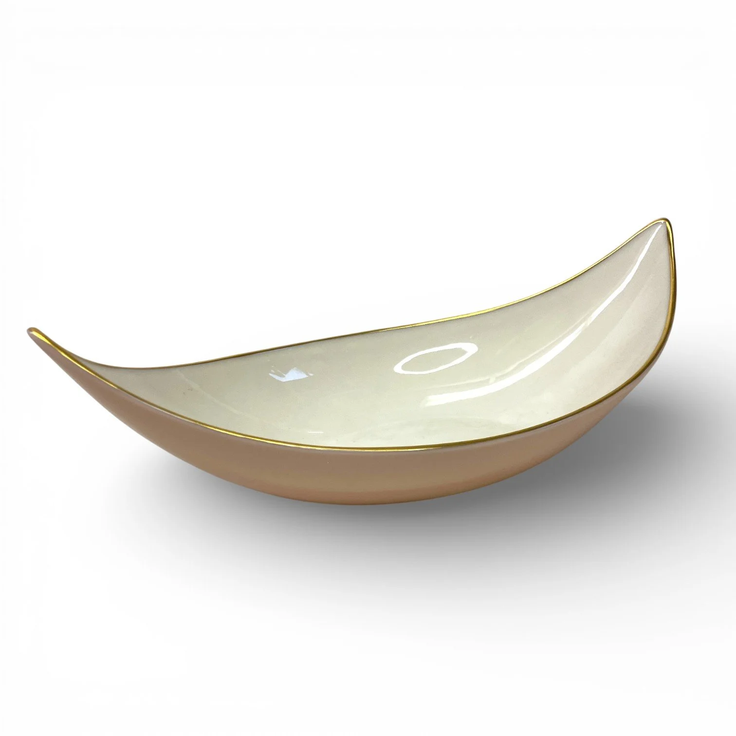 Lenox Pink Boat Shaped Candy Nut Bowl With Gold Trim — Mercer