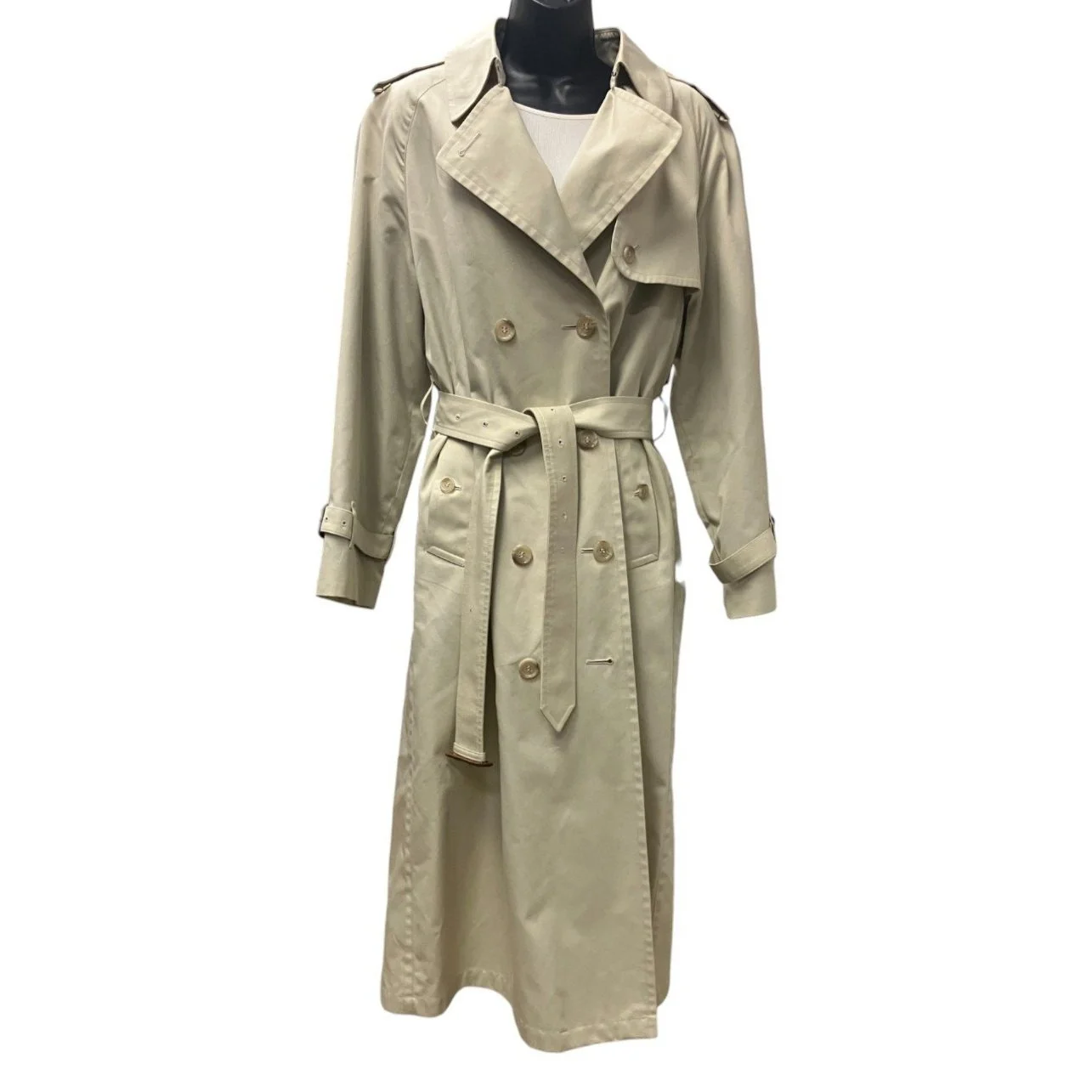 90s Burberry Navy Tag Trench Coat Nova Check, Size L — Mercer - Main Image
