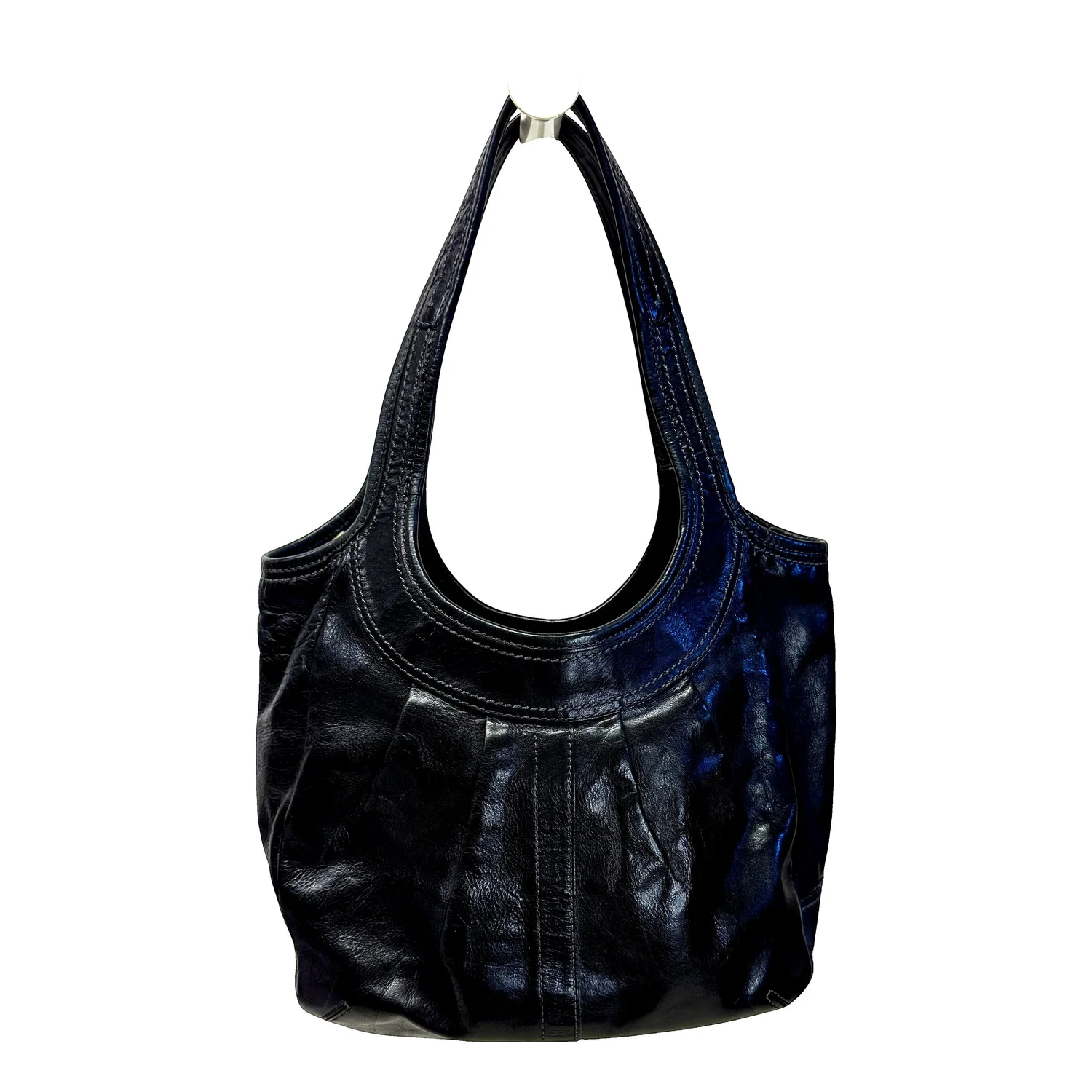 Coach Ergo Pleated Leather Kiss Lock Shoulder Bag, Vintage