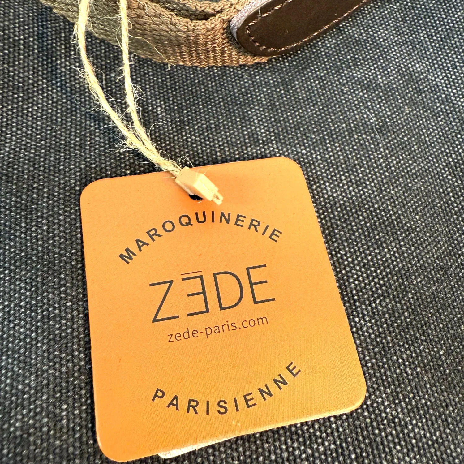 ZEDE Paris Small Canvas Tote Bag - Black with Brown Straps IMG_2283.jpg?format=1500w main image 3