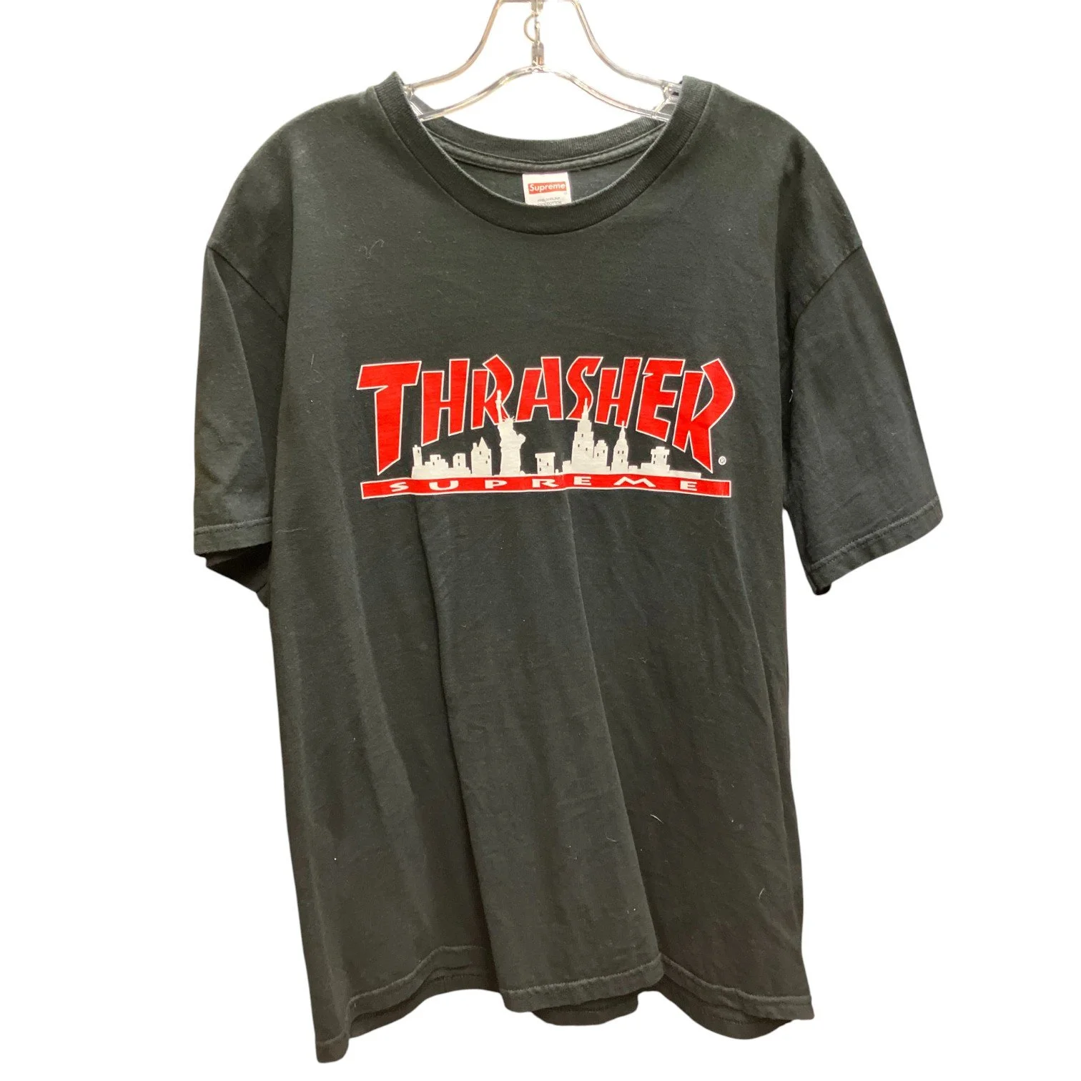 Supreme x Thrasher Skyline Graphic-T, Black, Men's Size L — Mercer