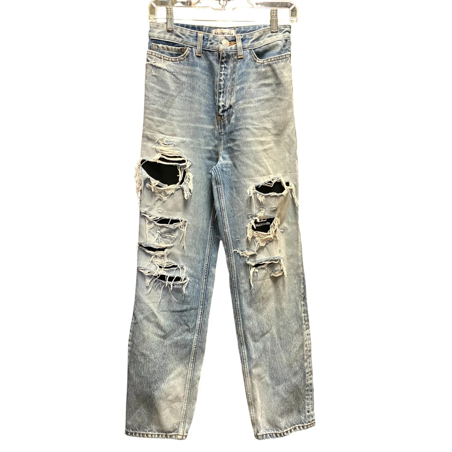 BALENCIAGA Paris Family Destroyed Jeans, Size 27 (4) — Mercer 