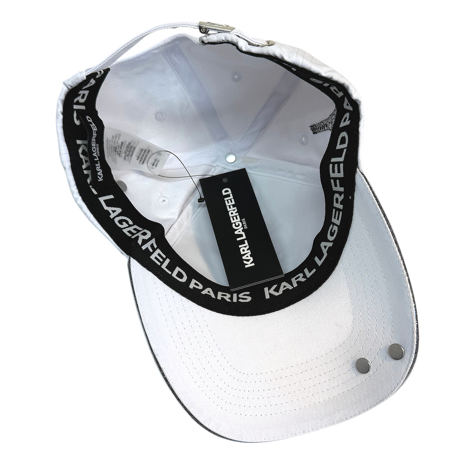 Karl Lagerfeld Paris Women’s Logo Baseball Cap - White, Adjustable, NWT NEW Karl Lagerfeld Paris White Baseball Cap, Embroidered  main image 3