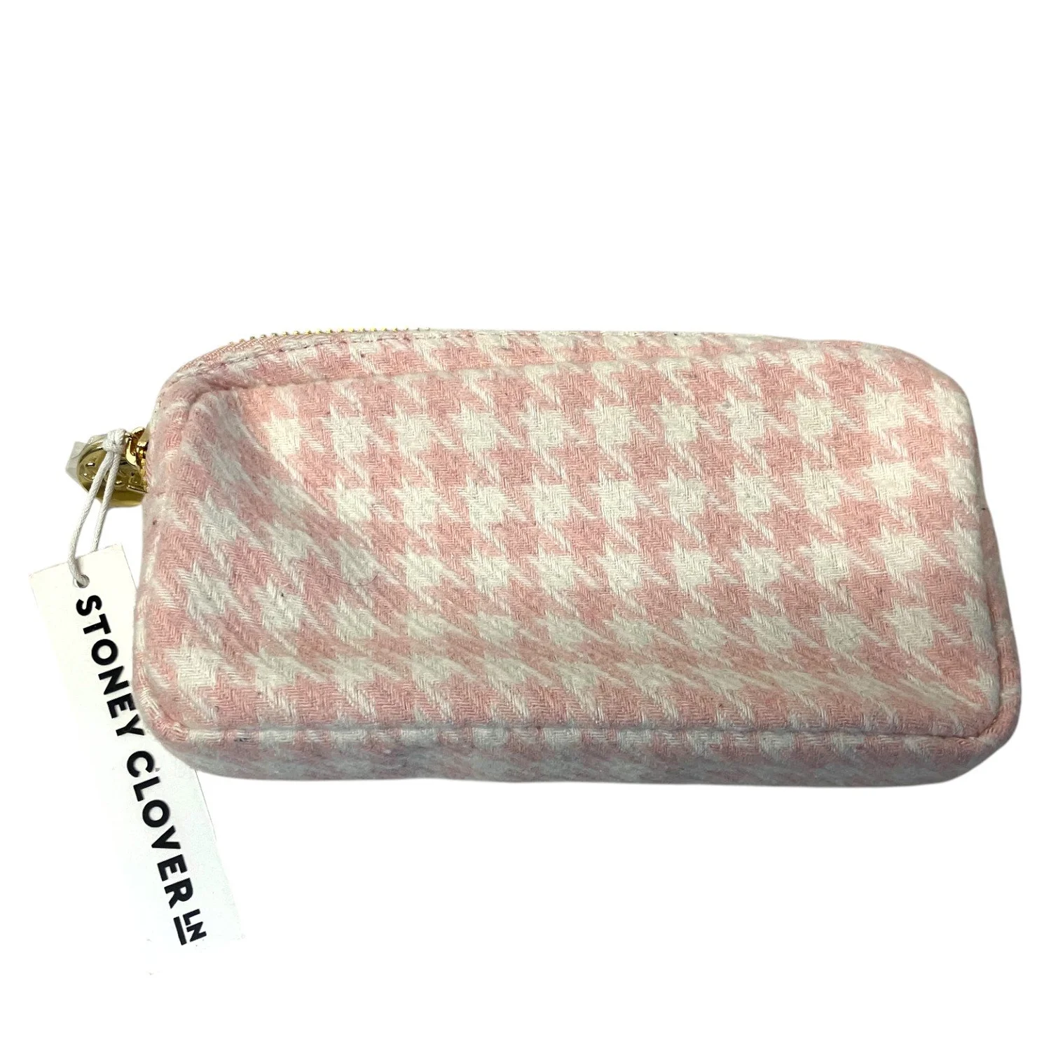 NEW Stoney Clover Lane Small Pouch, Pink Houndstooth — Mercer