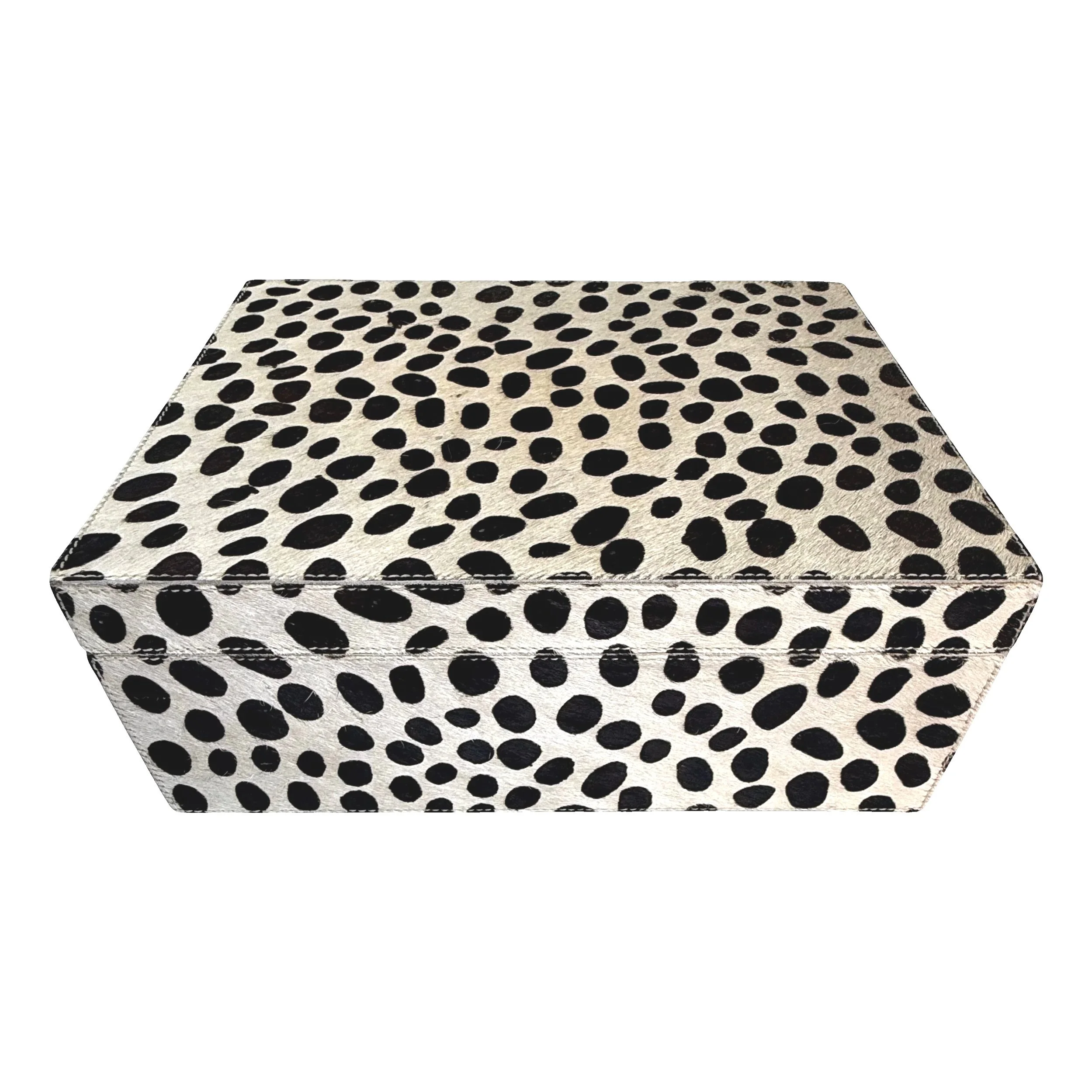 Bryce Hair-On-Hide Decorative Storage Box, Large Dalmatian