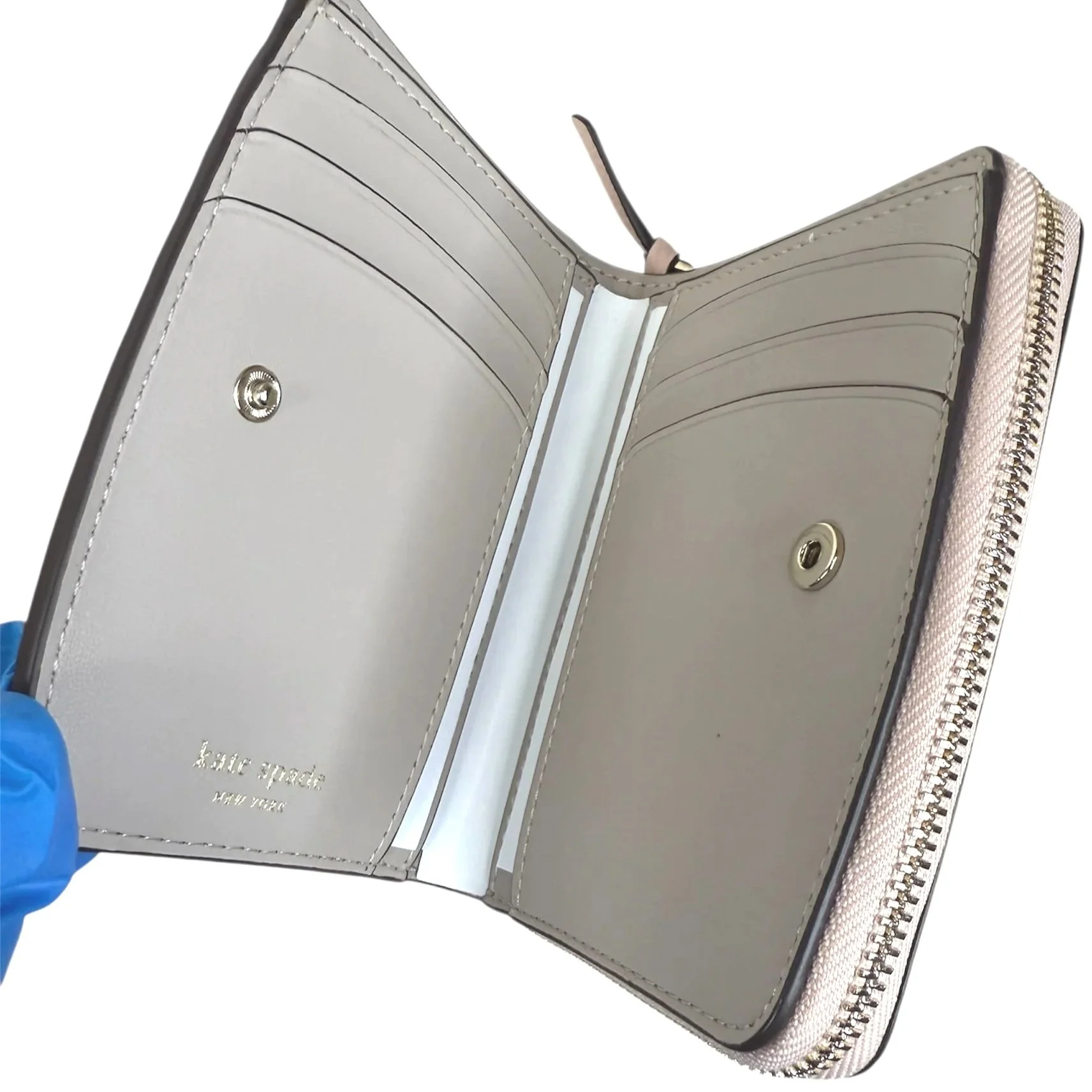 Kate Spade Knott Rosy Garden wallet. Kate Spade Knott Rosy Garden Embossed Pebbled Leather Wallet  main image 4