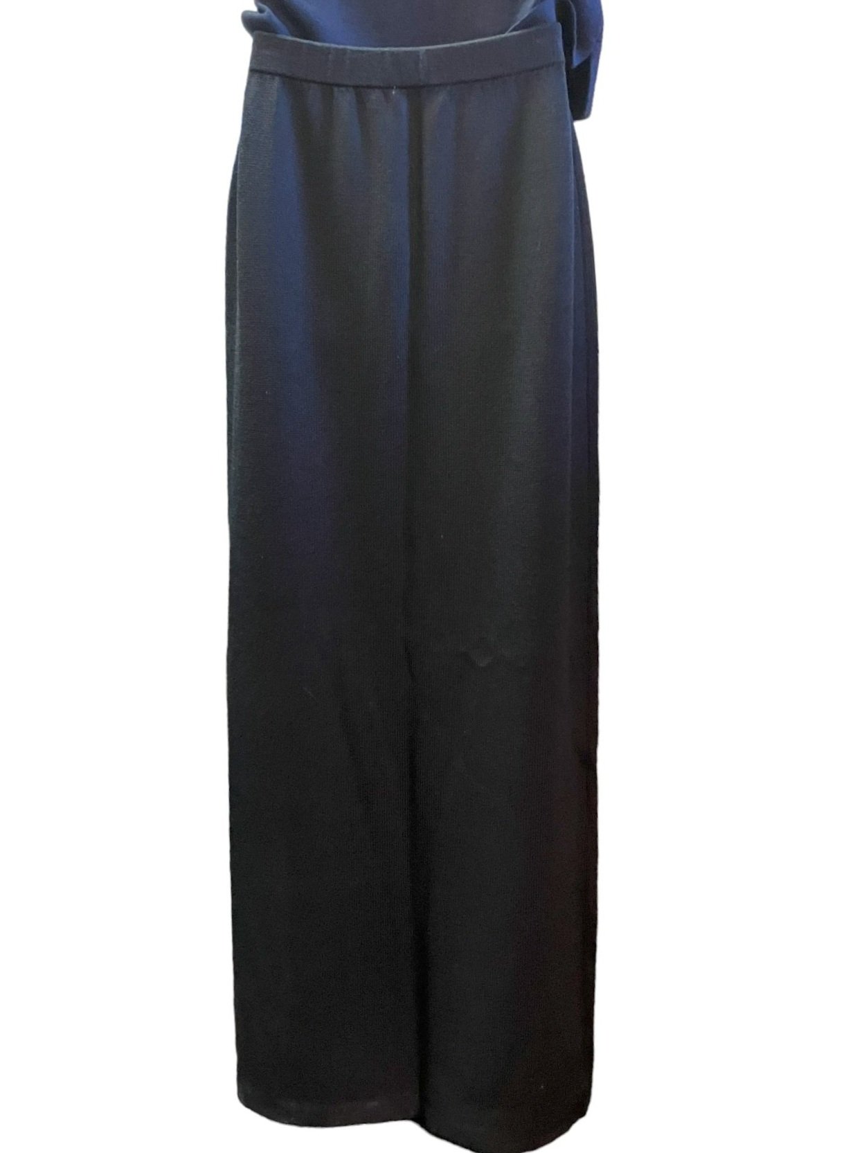 St John Basic Santana Knit Full Length Skirt, Black, Size 8/M