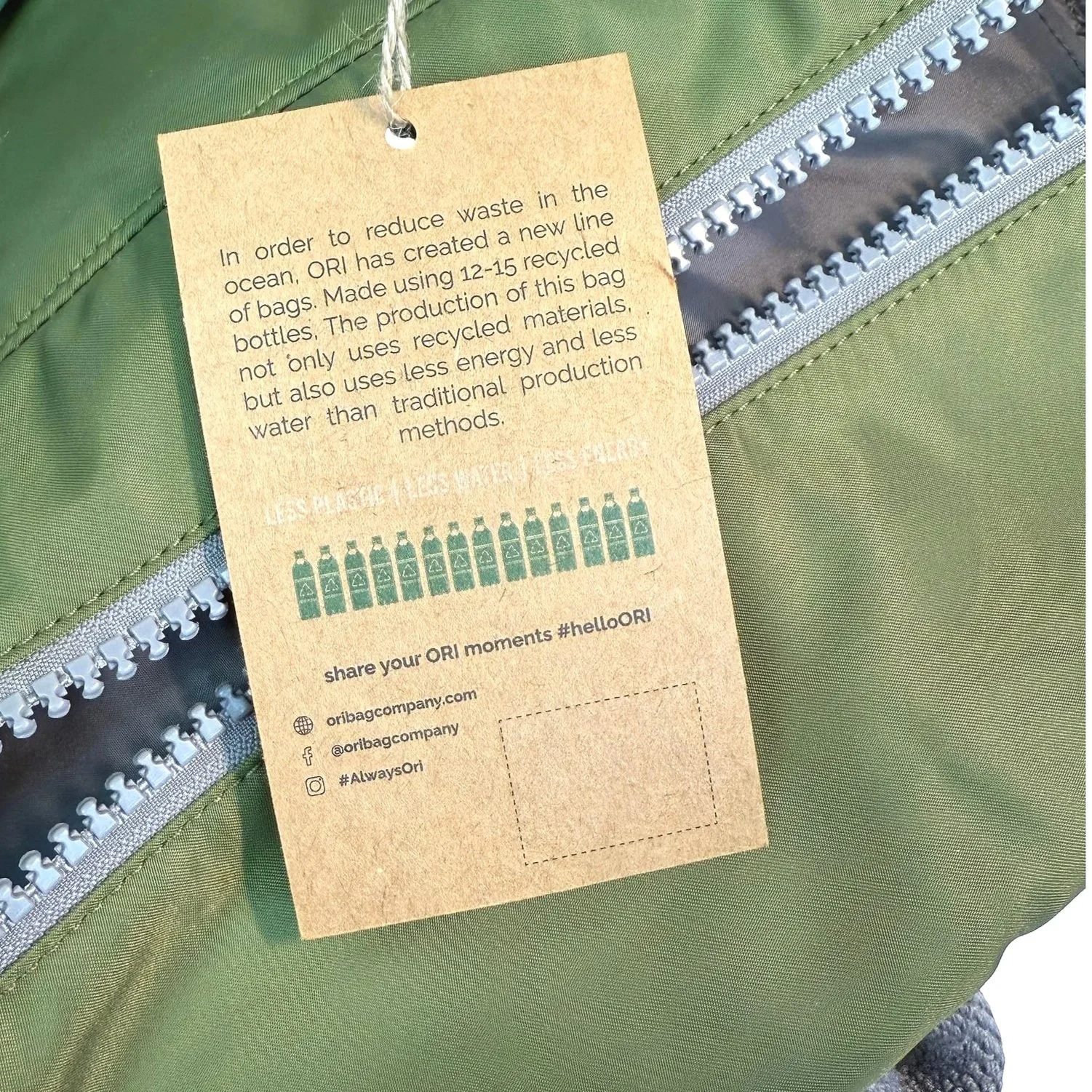 NWT ORI London Canfield B Sustainable Backpack – Olive Green