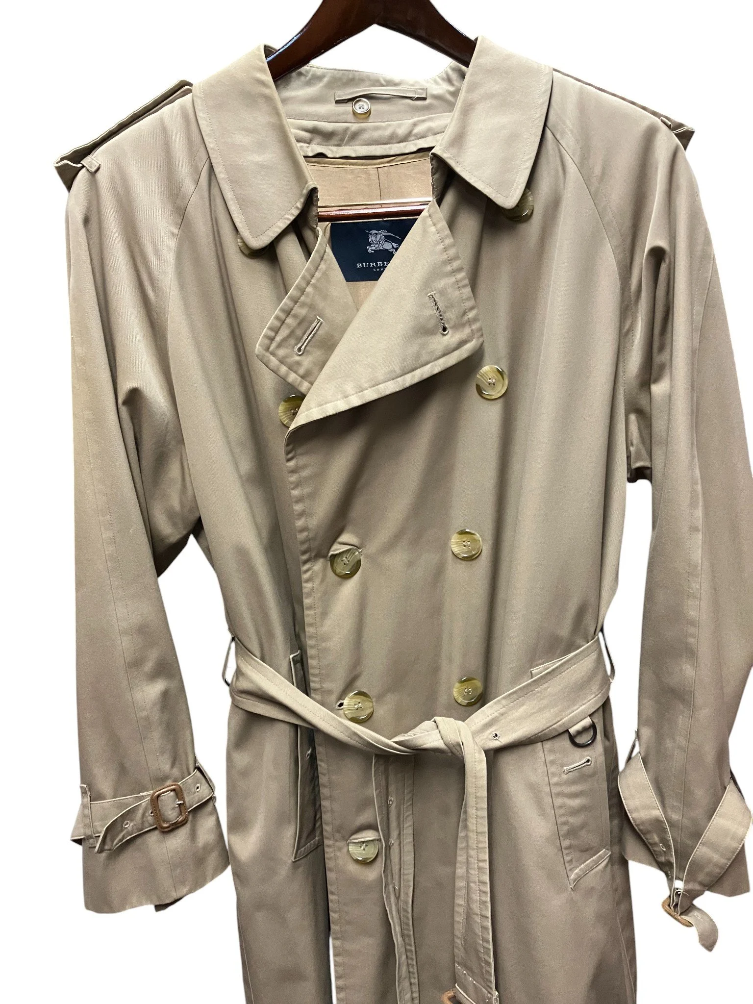 Burberry Double Breasted Trench Coat with Wool Liner, Men's Size