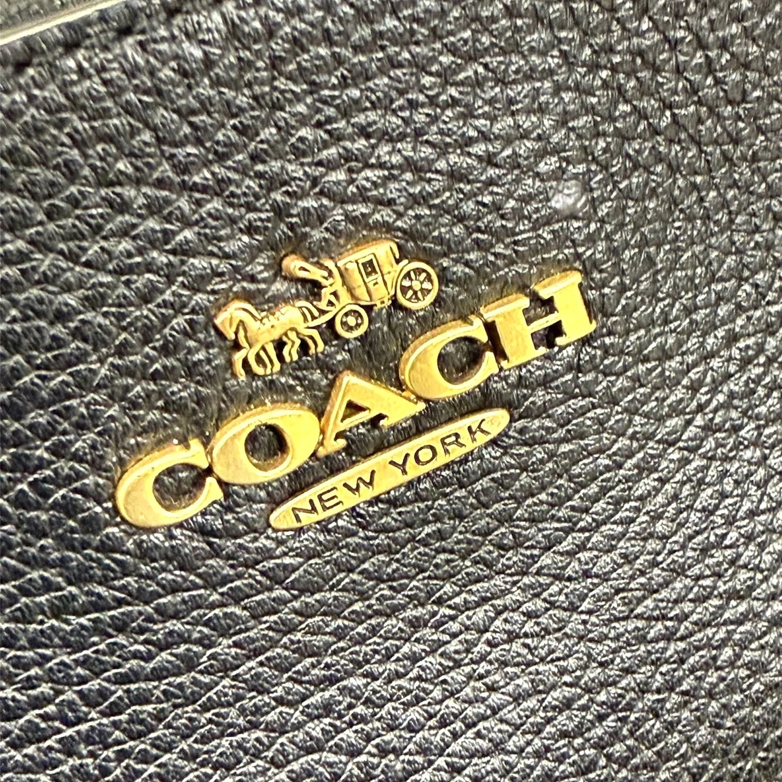 Coach Pebbled Leather Double Zip Shoulder Bag, Black — Mercer