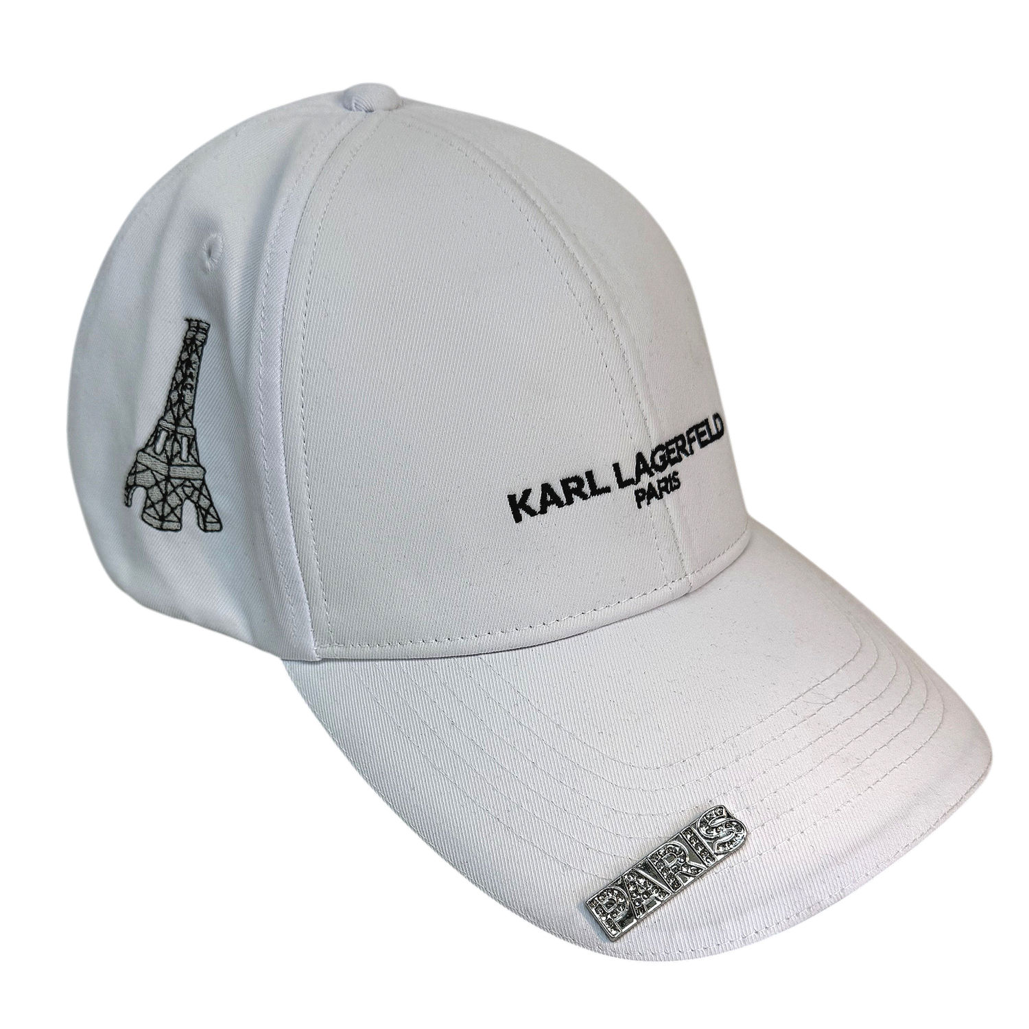 NEW Karl Lagerfeld Paris White Baseball Cap, Embroidered  display picture 3