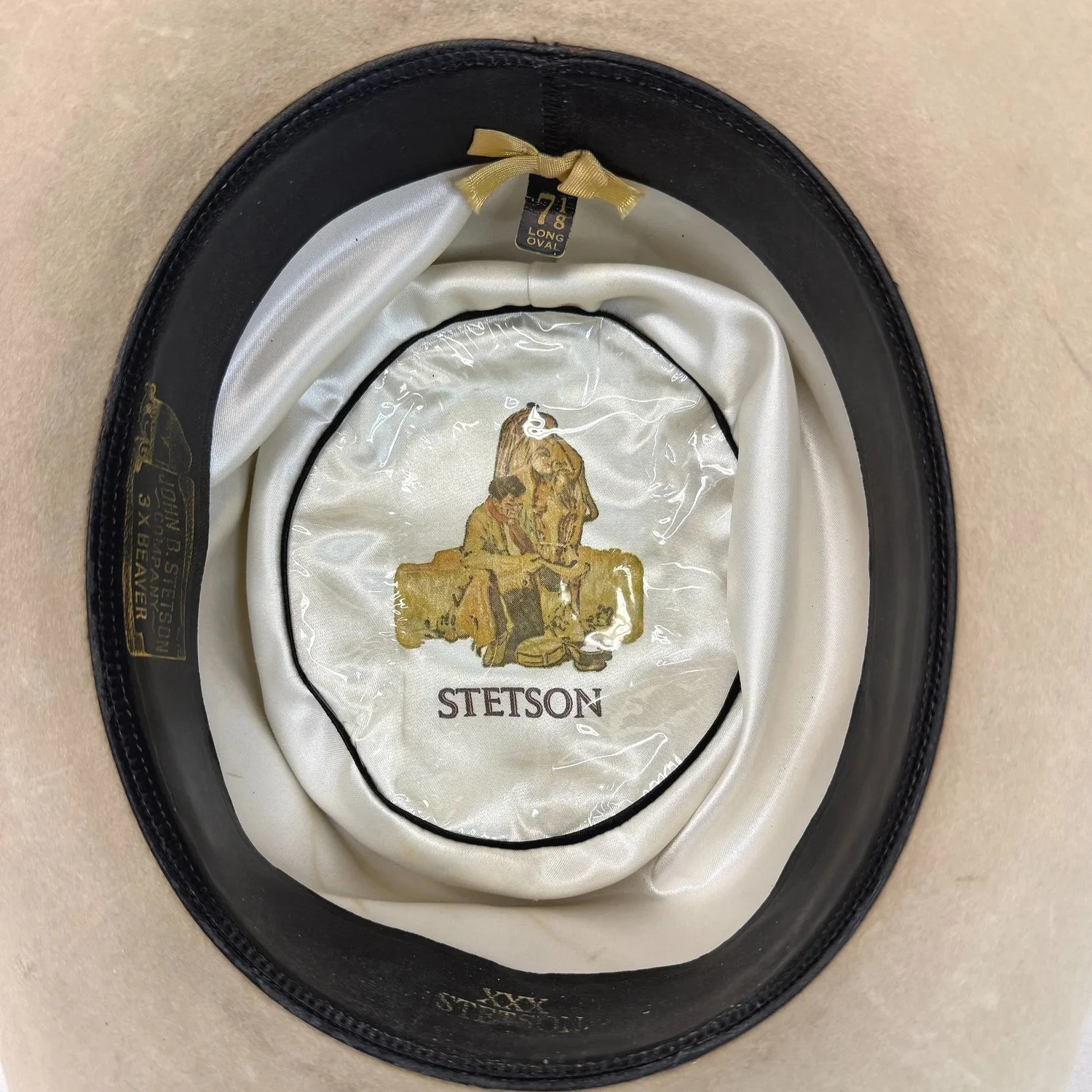 Vintage Stetson 3X Beaver Cowboy Hat – Cream, Size 7 1/8 Long Oval 