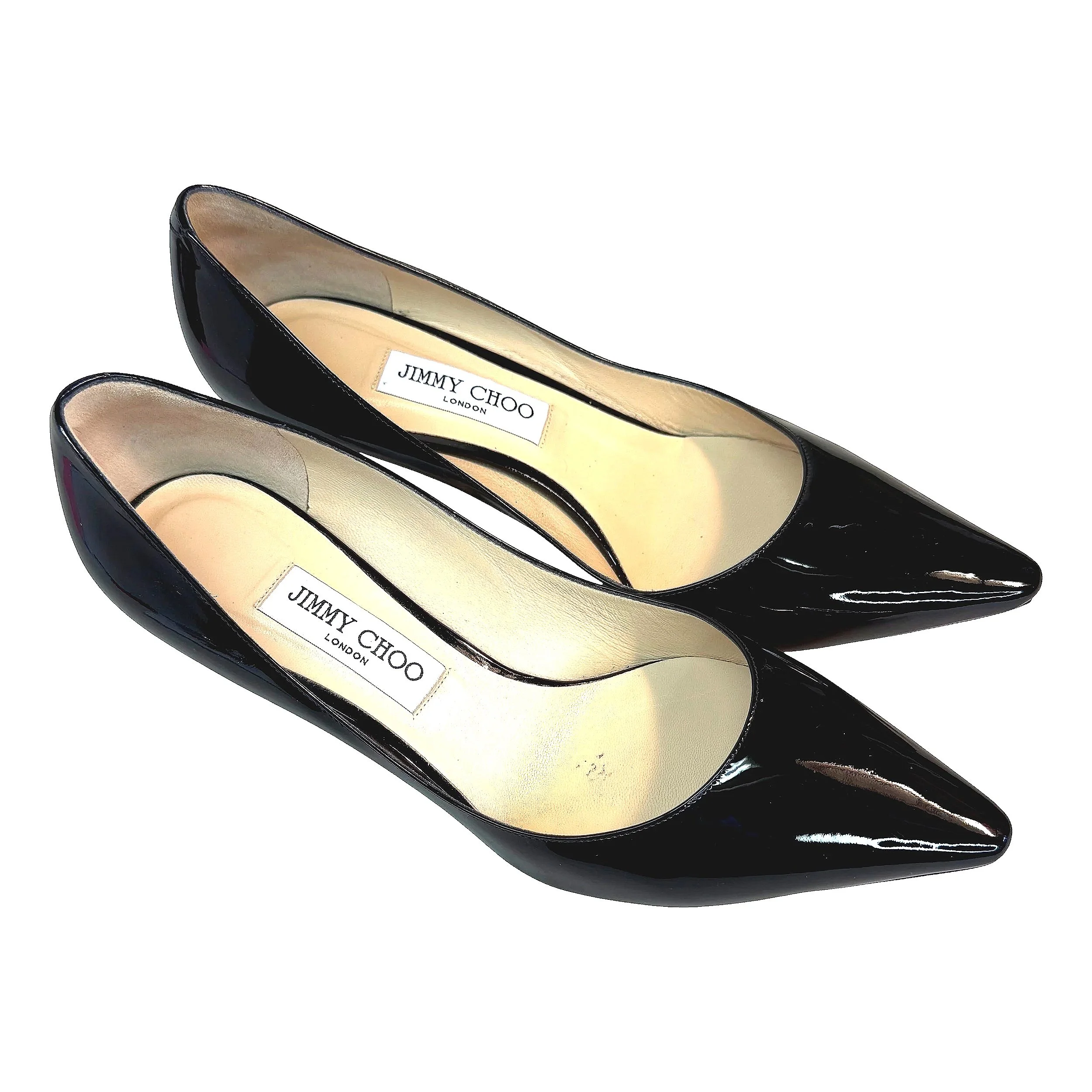 Jimmy Choo “Romy” Patent Leather Pumps, Black, Women's Size 10.5