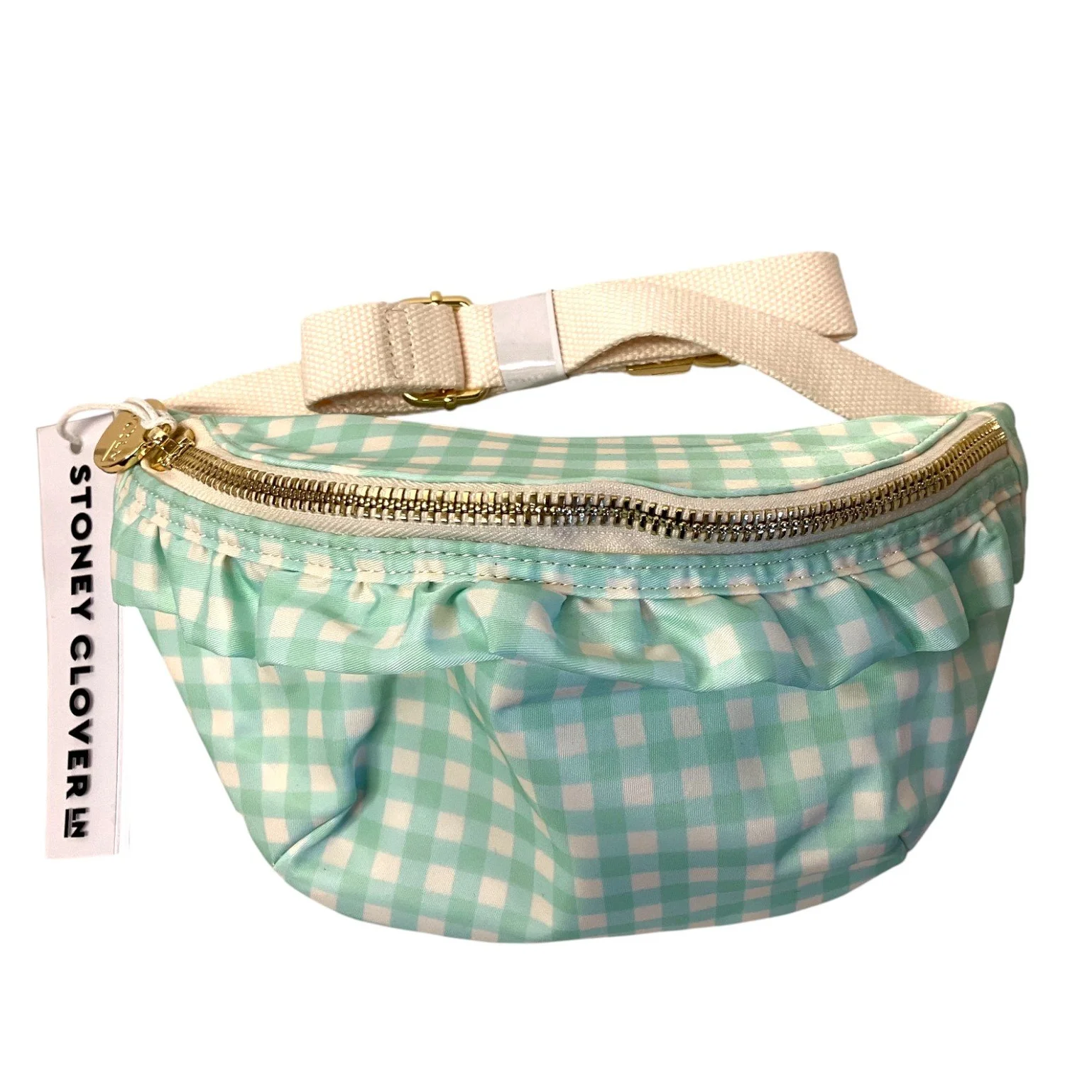 Stoney Clover Lane Ruffle Mini Heart Backpack In Mint Chip Stoney Clover Lane Velvet Ruffle Mini Heart Tote Bag In  main image 4