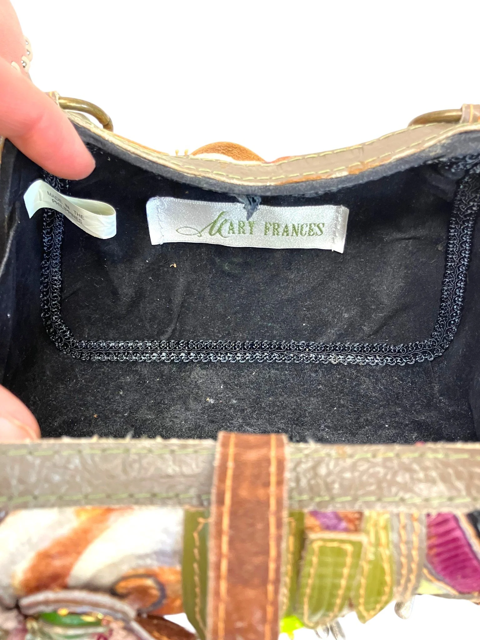 Mary Frances Kitsch Beaded Clamshell Shoulder Bag, Pink / Green