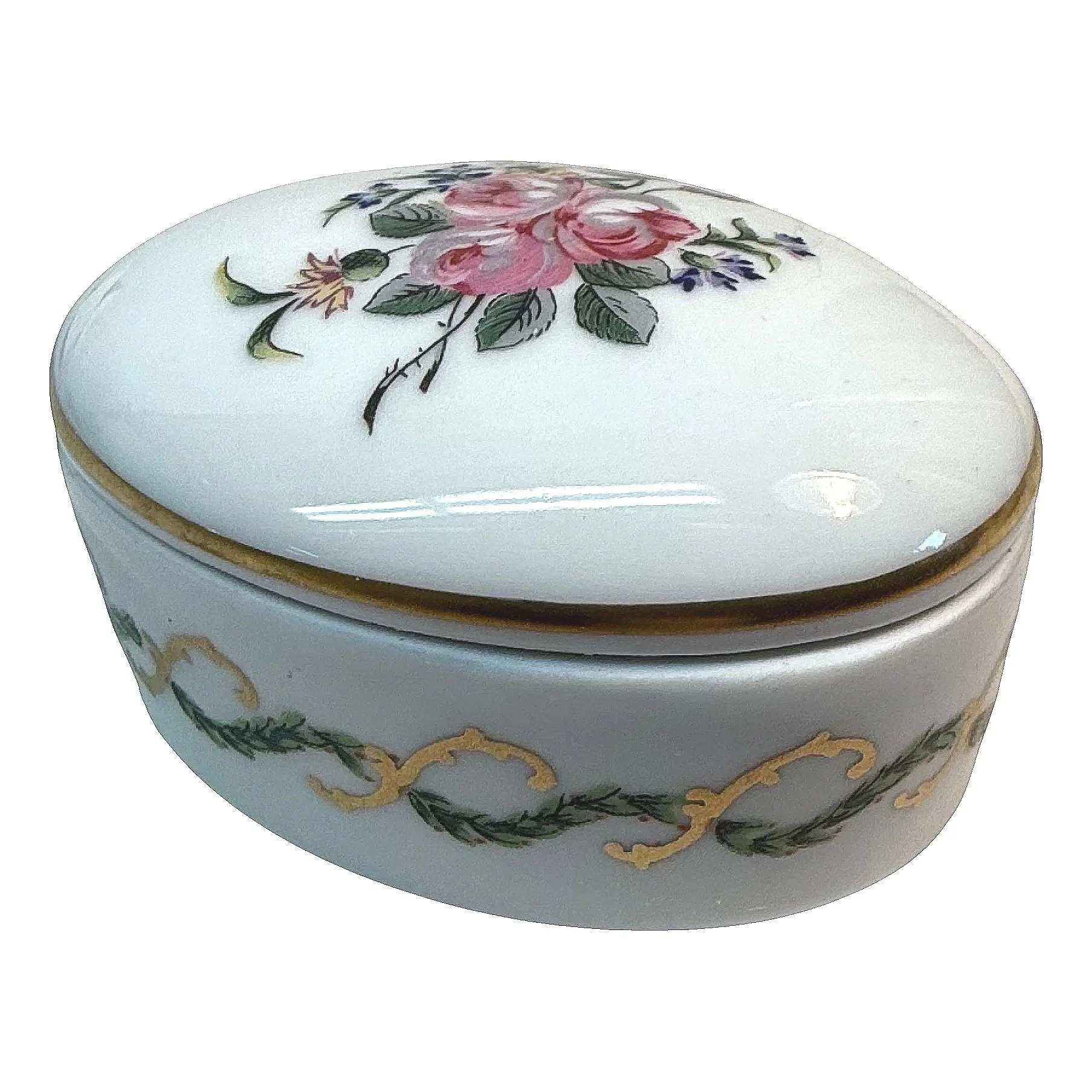 Vintage Haviland Limoges “Louveciennes” Oval Trinket Box – With