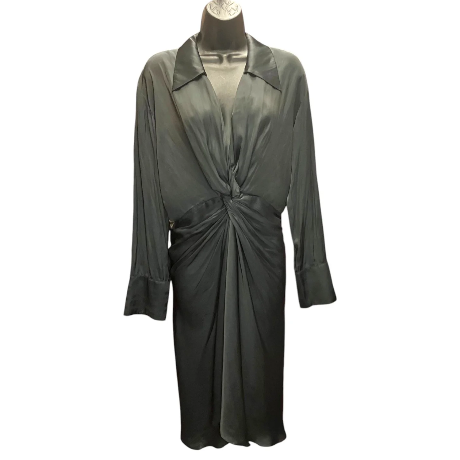 Zadig & Voltaire Rozo Twist Front Satin Dress, Noir, Size S  Mercer Island  Thrift Shop