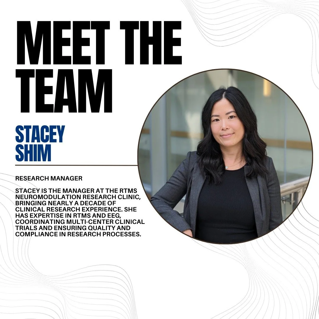 ✨ Meet the Team: Stacey ✨

Stacey joined the rTMS Neuromodulation Research Clinic in 2022 and serves as the Clinic Manager, bringing nearly a decade of clinical research experience. She holds a Master&rsquo;s degree in Neuroscience from the Universit