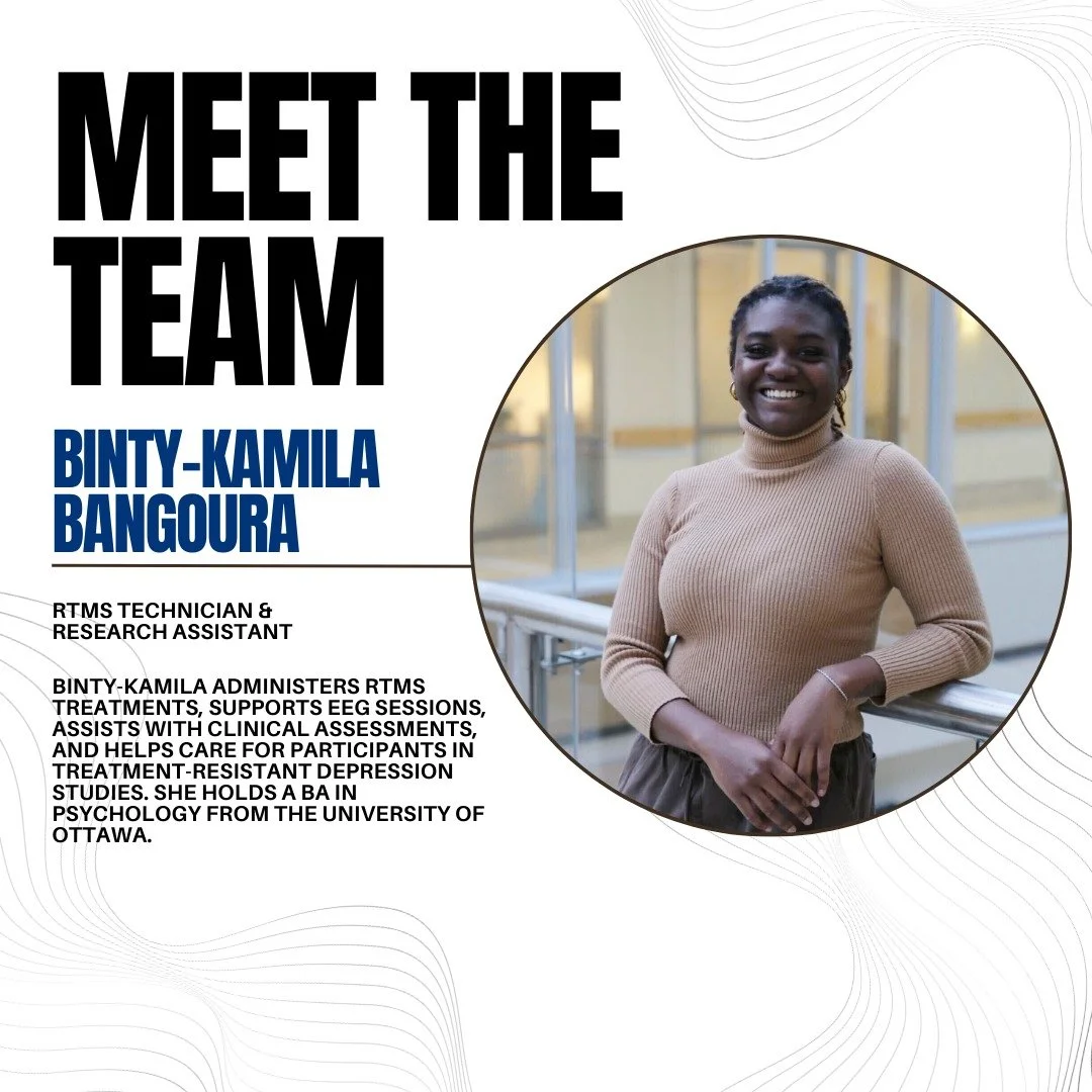 ✨ Meet the Team Thursday: Kamila ✨

Kamila is an rTMS Technician and Research Assistant at The Royal&rsquo;s Neuromodulation Research Clinic. She administers rTMS treatments, supports EEG sessions, assists with clinical assessments, and helps care fo