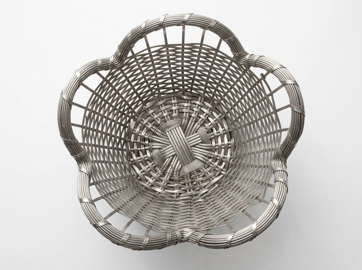 Medium  Vintage Woven Wire Bowl