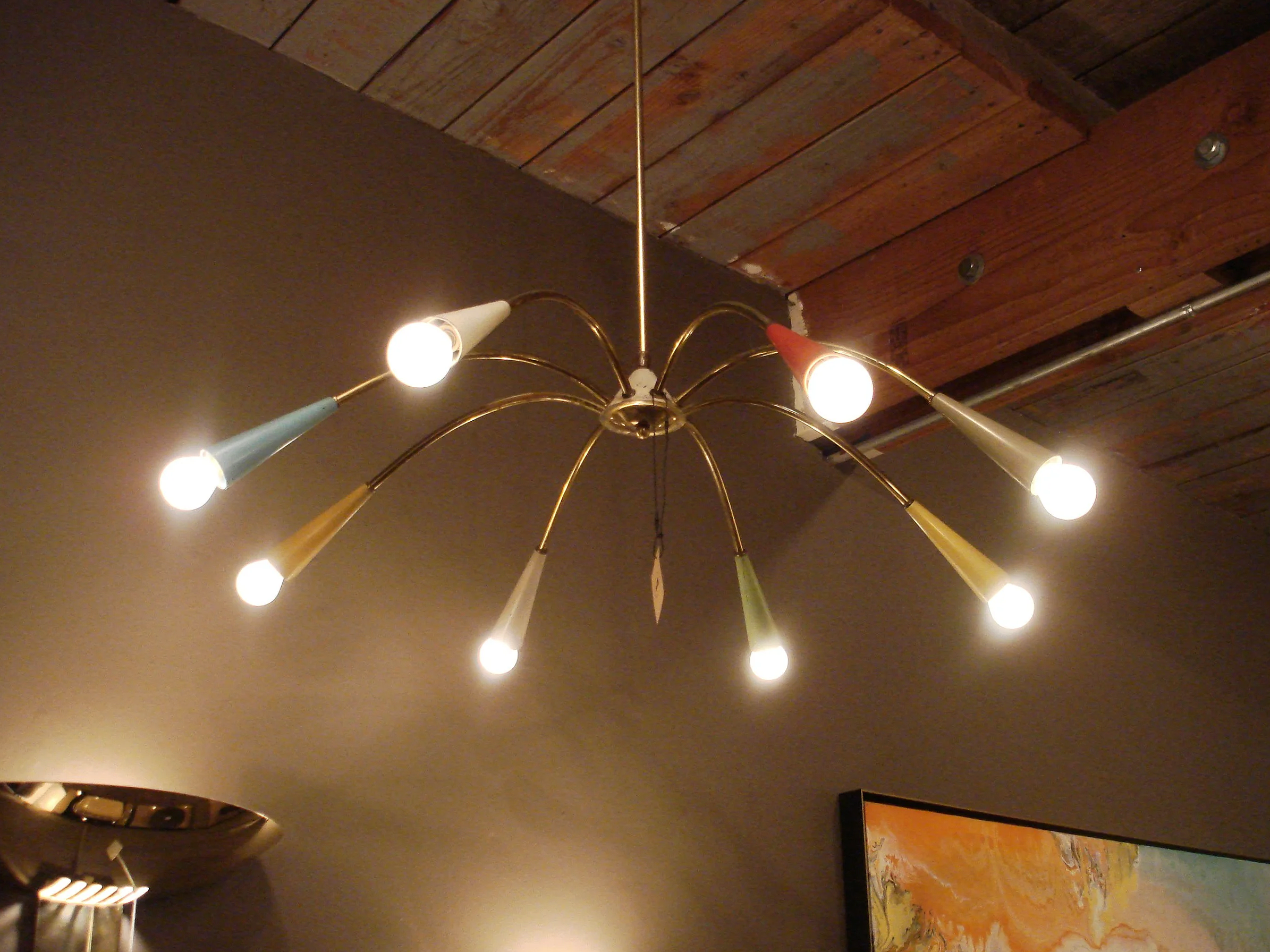 1950s Italian Multicolored Spider Chandelier