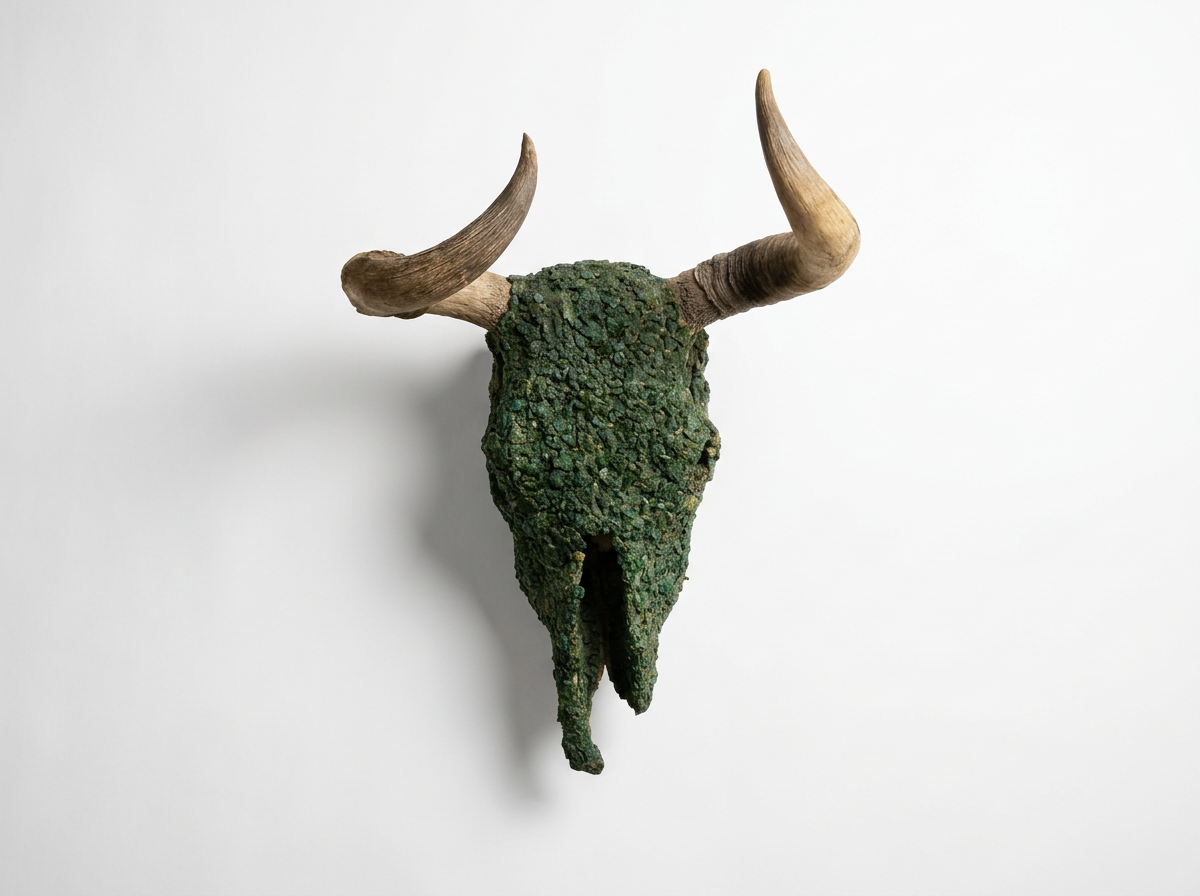 Antique Turquoise Enrusted Bull Head