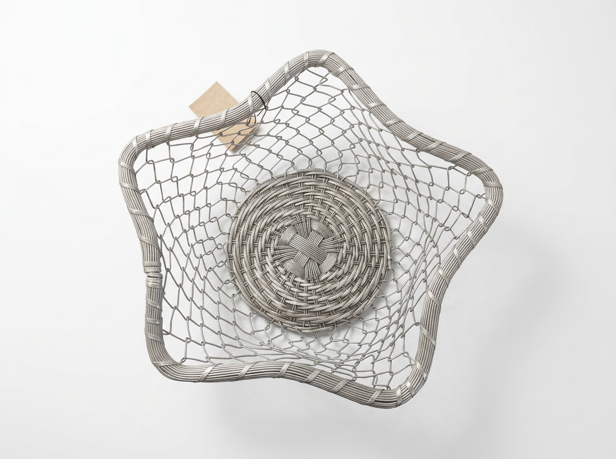 Large Vintage Woven Wire Basket