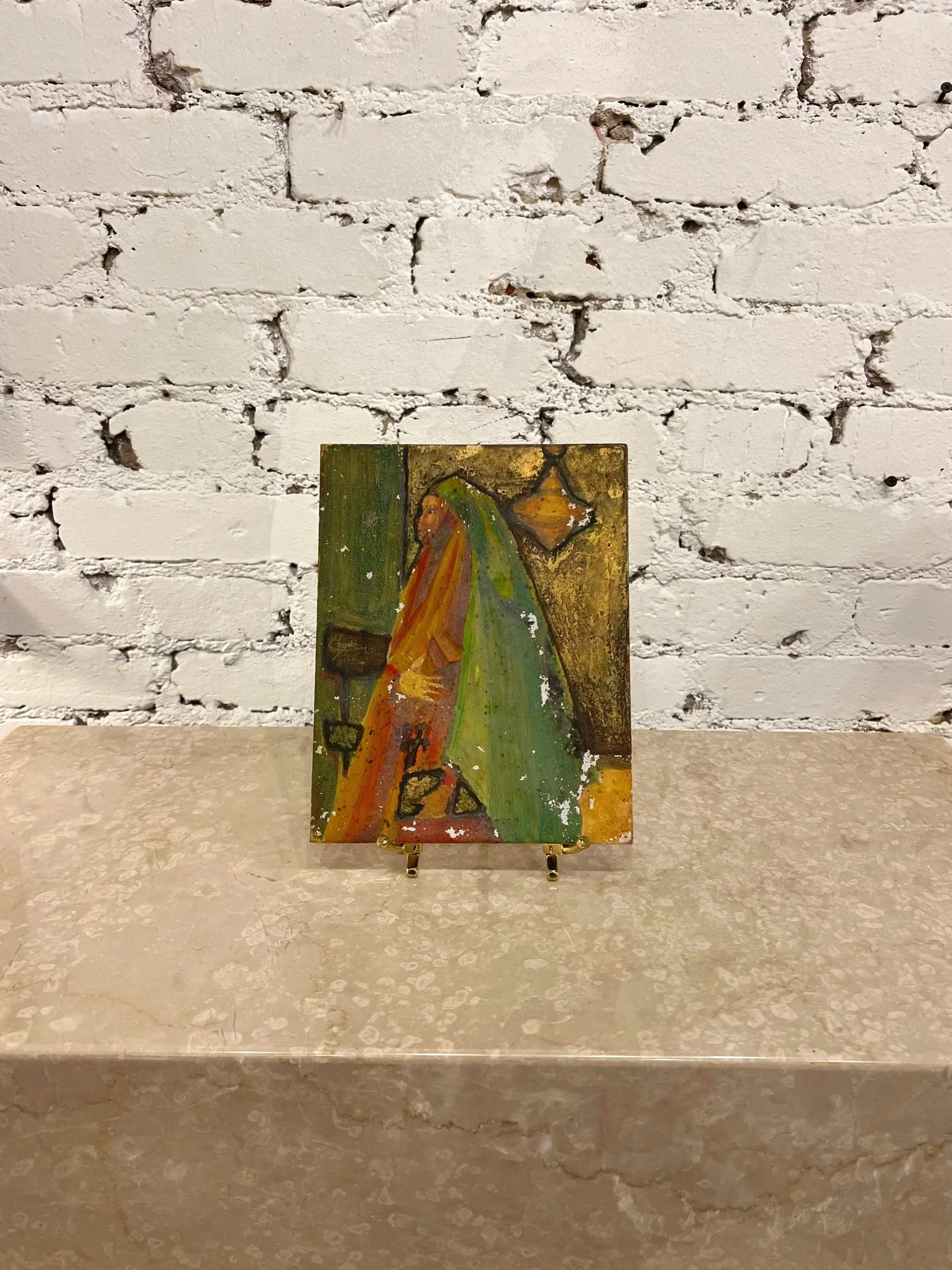 Figurative Art on Masonite, Unsigned