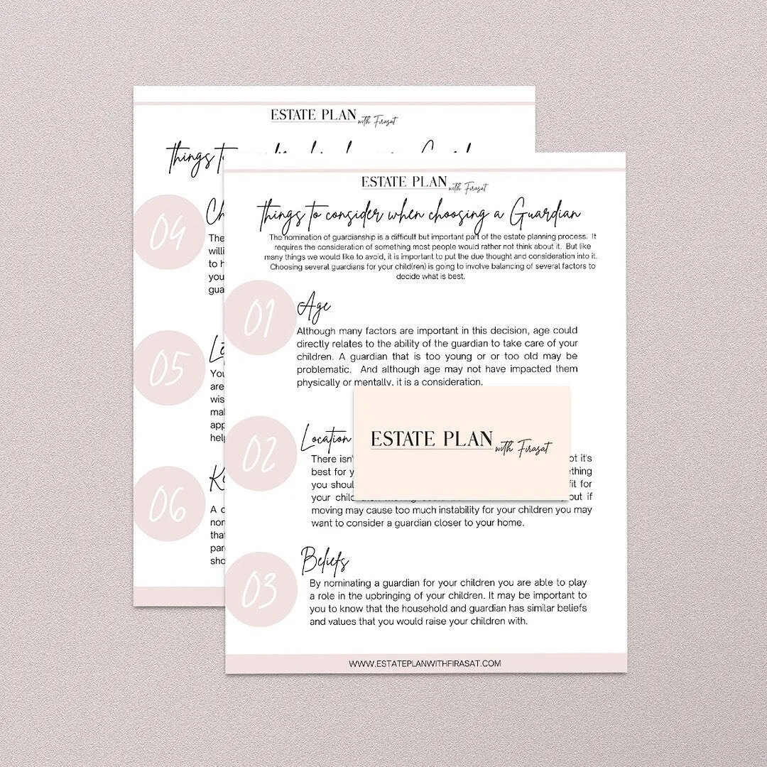 Have you downloaded my FREE guide on how to choose a guardian for your children? Click on the link in bio to receive some insight on what to consider when creating a nomination of guardianship for your children. 
⠀⠀⠀⠀⠀⠀⠀⠀⠀
#estateplanning #estateplan