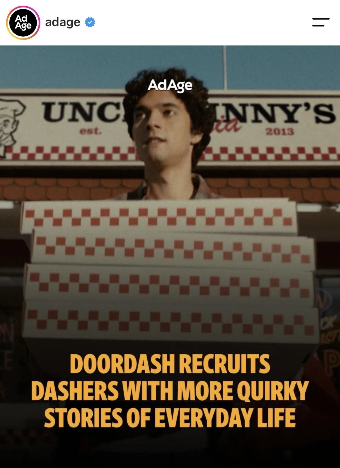 Franco stars in Doordash Ad “Roommate”: Making Cover of Ad Age