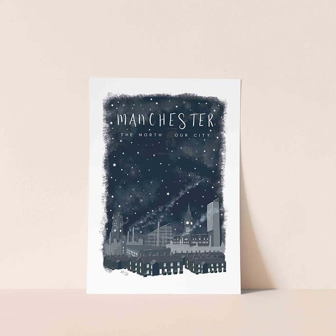 Manchester Starry Sky Illustrated print